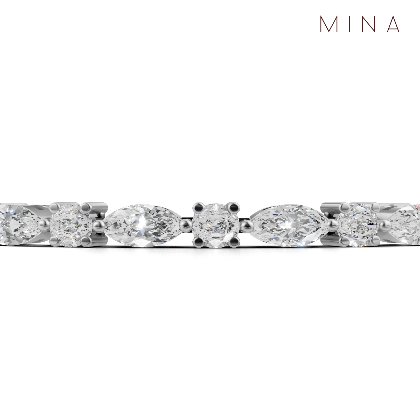 Marquise Muse Tennis Bracelet, view 8 — House of Mina