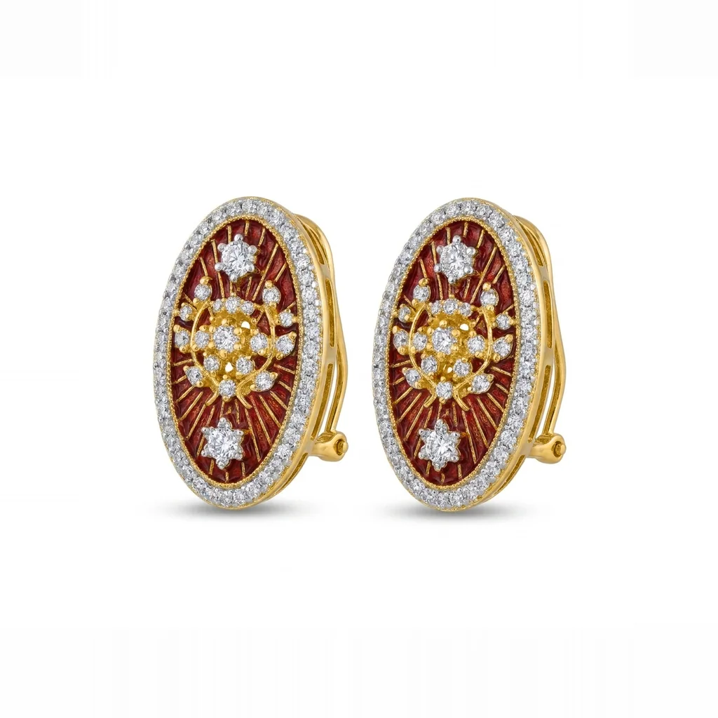 Medallion Studs, view 2 — House of Mina