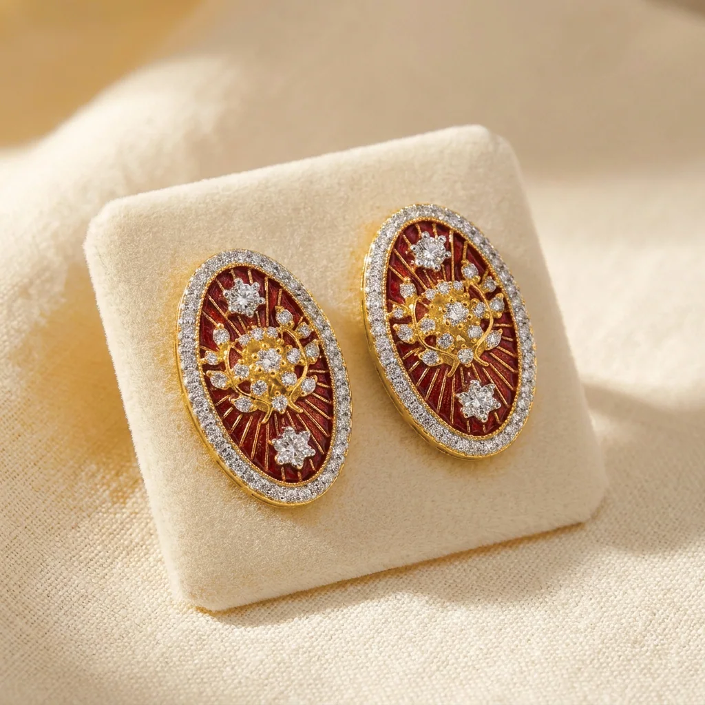 Medallion Studs, view 3 — House of Mina