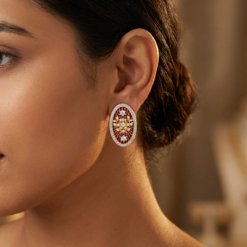 Medallion Studs, view 4 — House of Mina