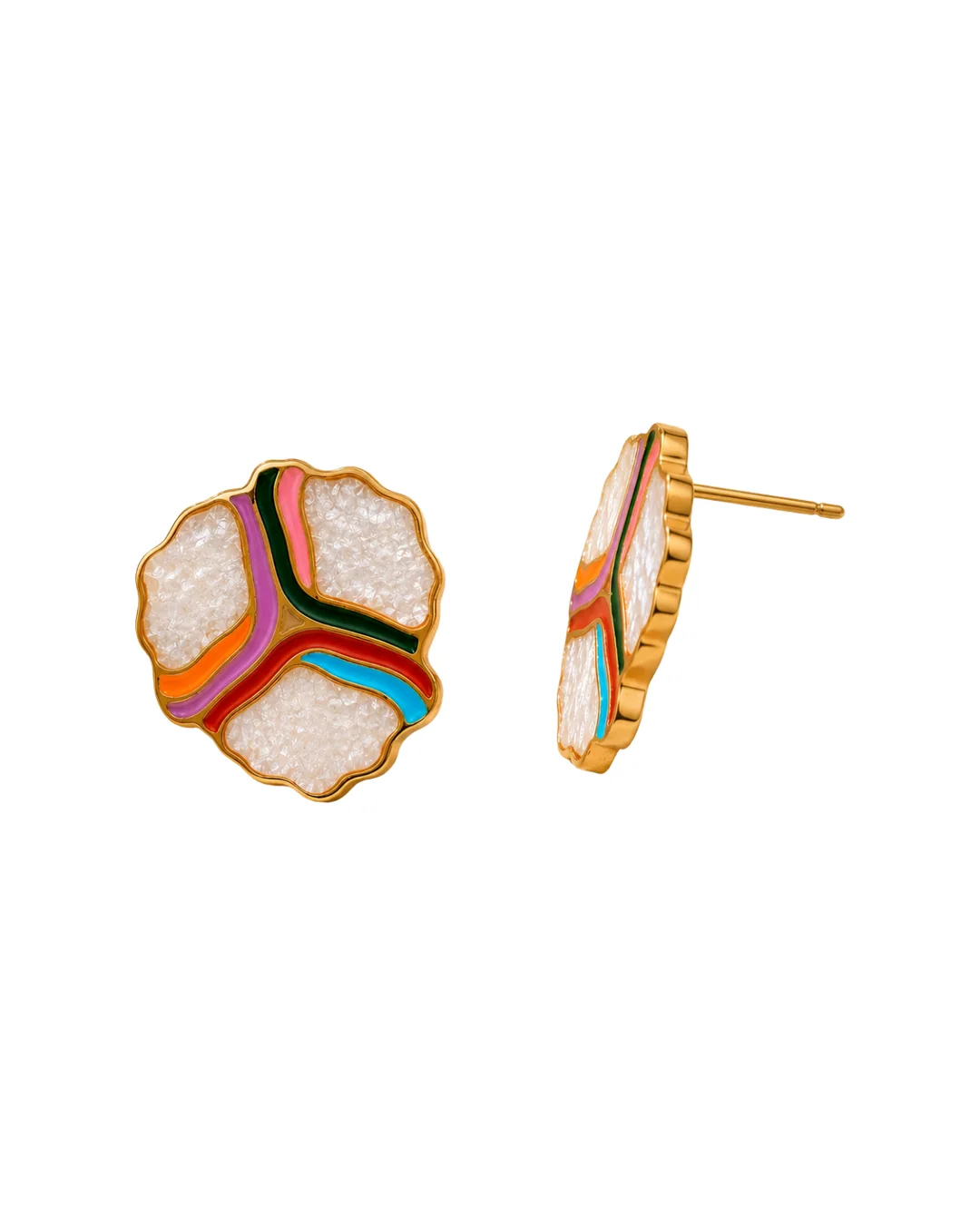 Mosaic Studs, view 1 — House of Mina