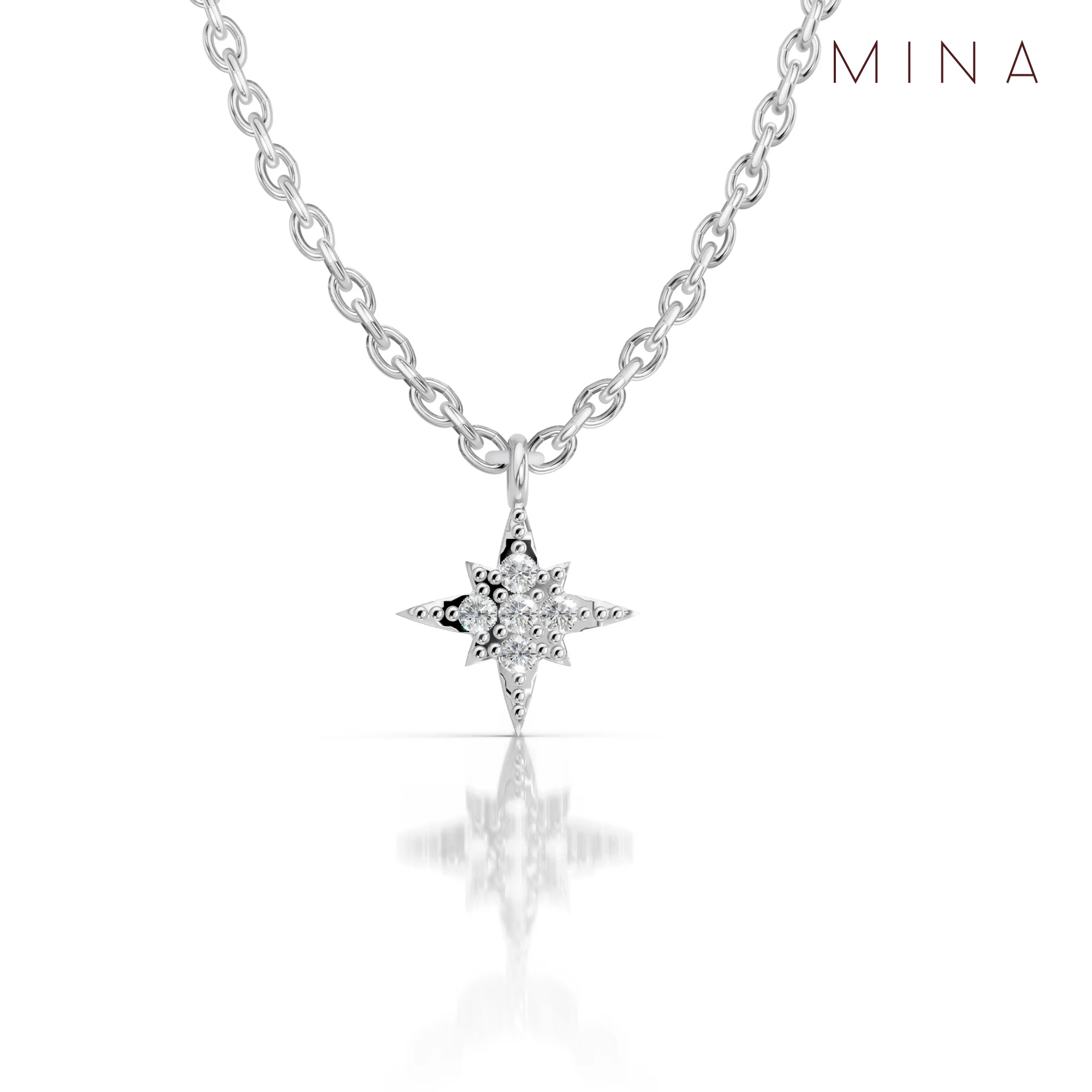 North Star Pendant Necklace, view 2 — House of Mina