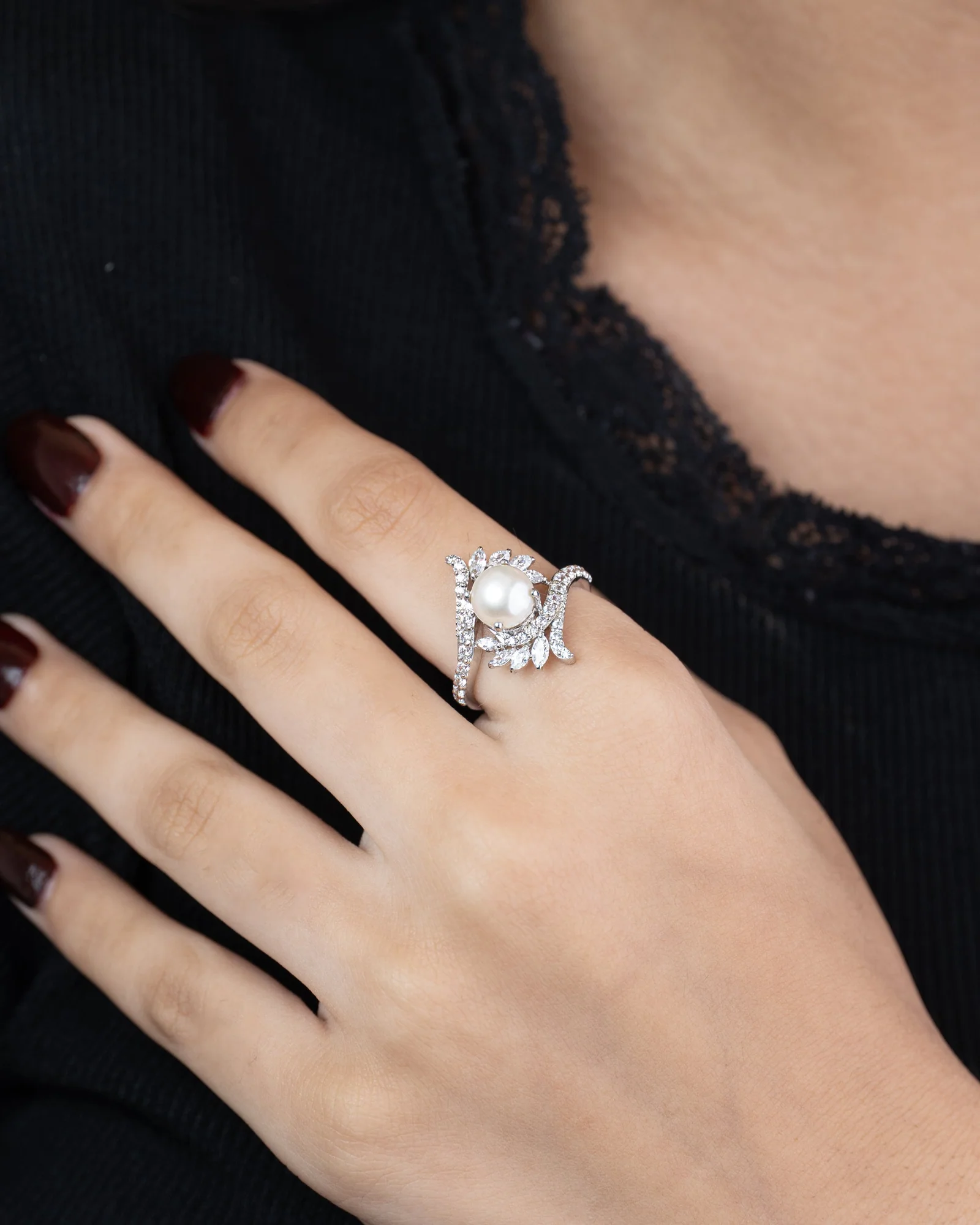 Nova Pearl Ring, view 2 — House of Mina