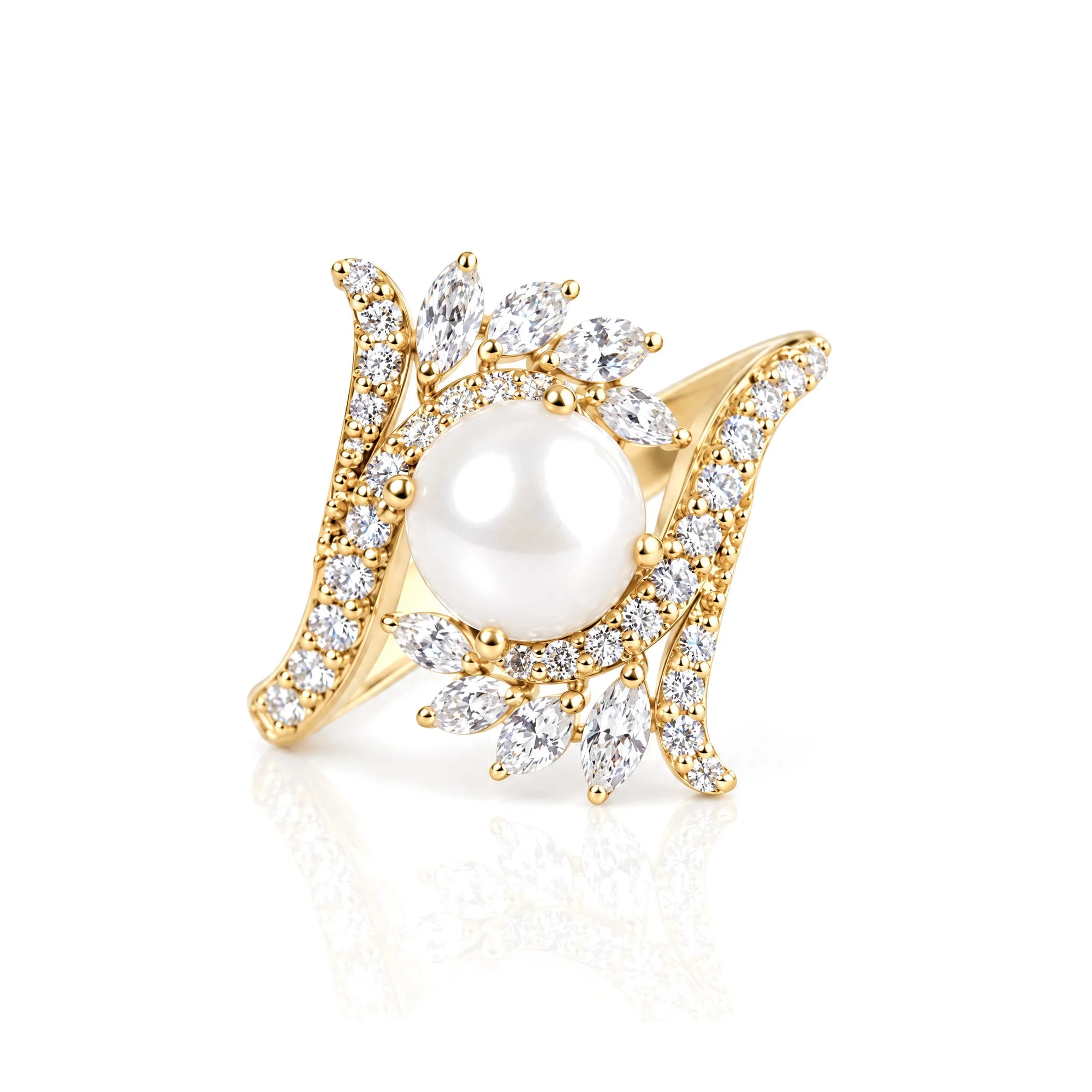 Nova Pearl Ring, view 4 — House of Mina
