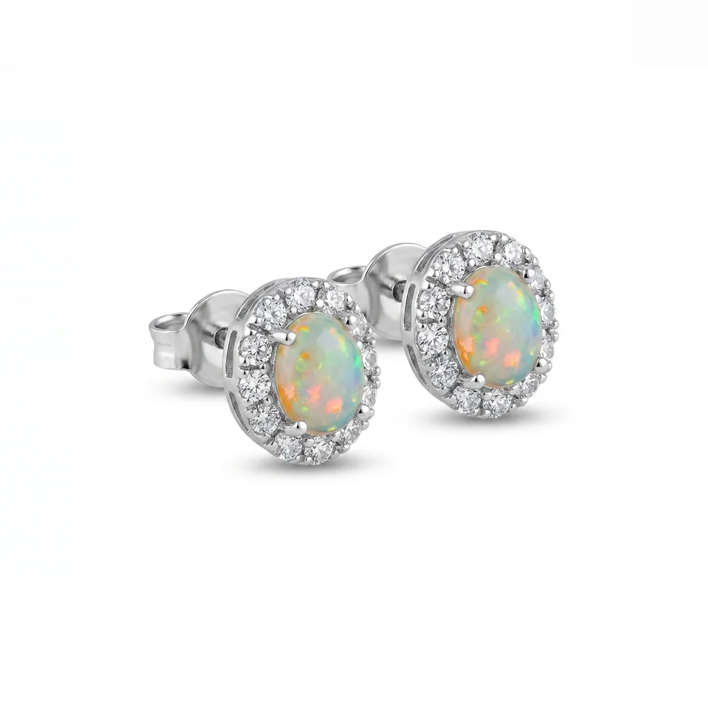 Opaline Halo Studs