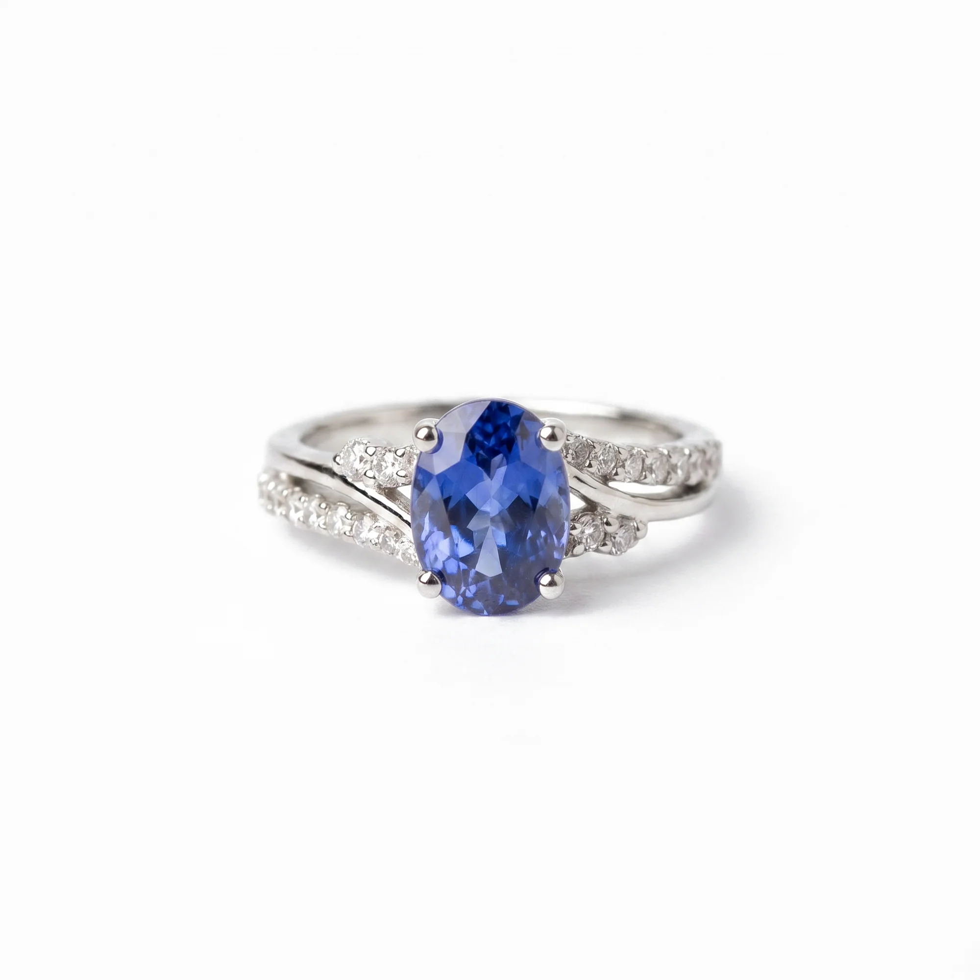 Oval Sapphire Pavé Ring