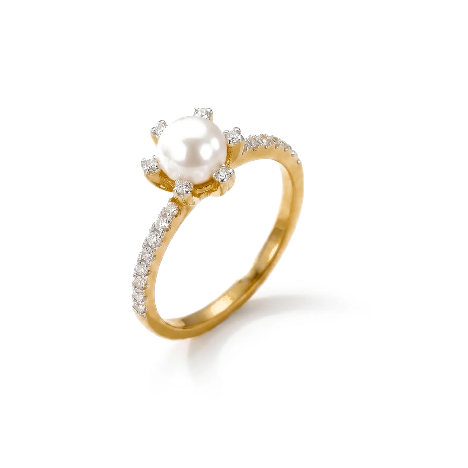 Pearl Solitaire Ring, view 1 — House of Mina