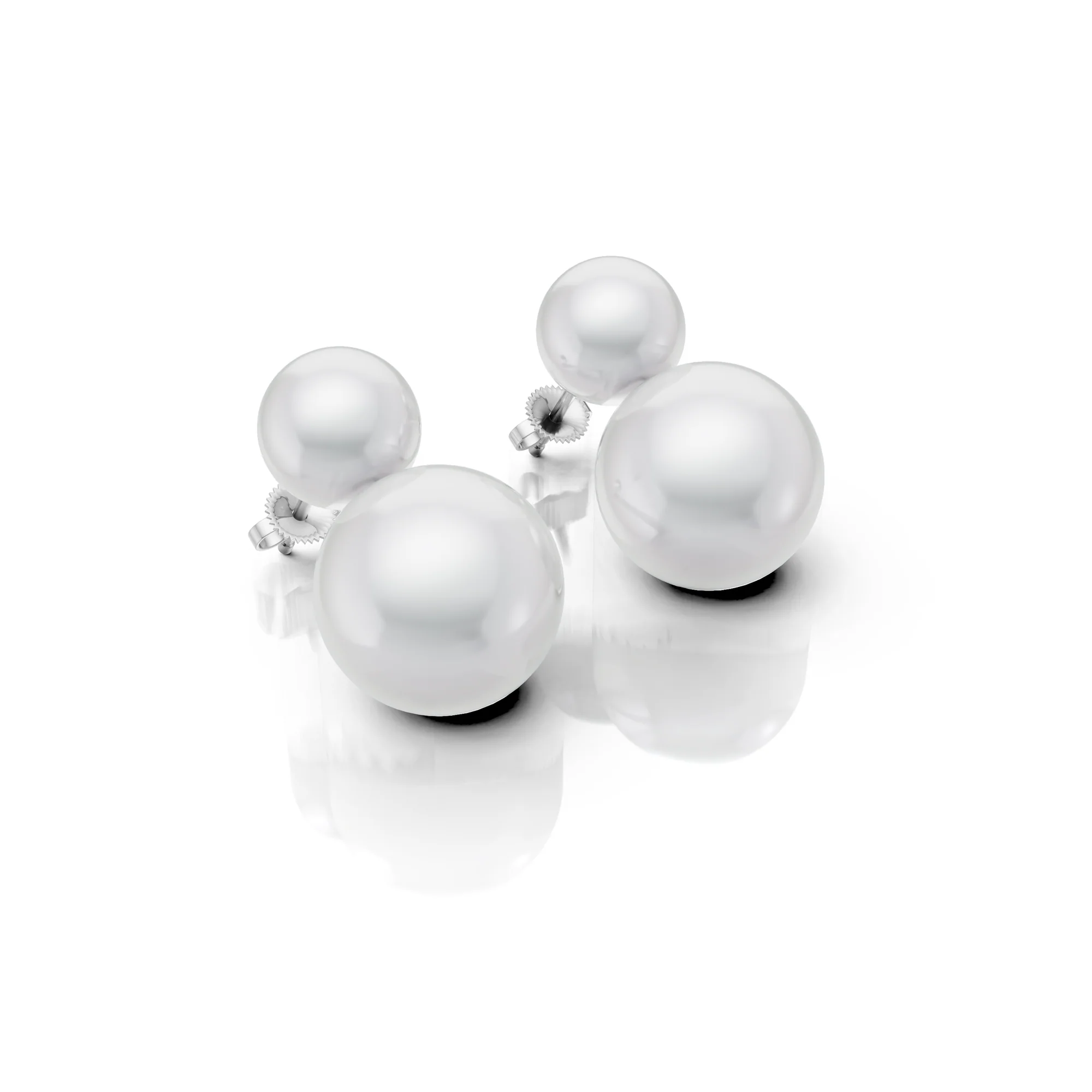 Pearl Duo Studs, view 2 — House of Mina