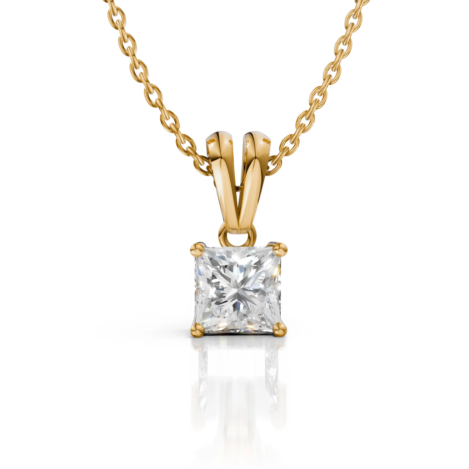 Princess Cut Moissanite Pendant Necklace, view 1 — House of Mina