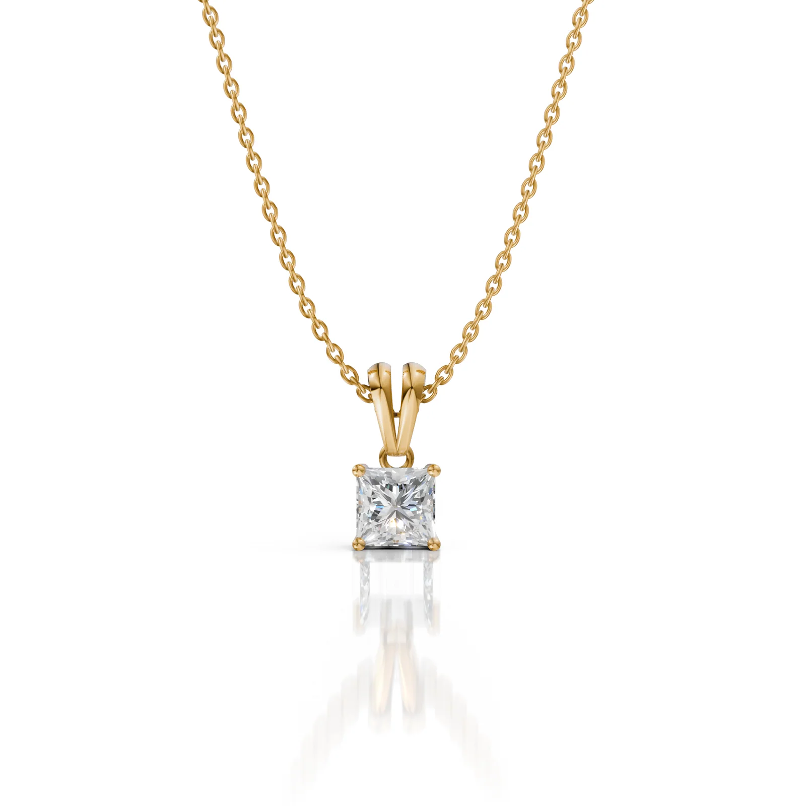 Princess Cut Moissanite Pendant Necklace, view 3 — House of Mina