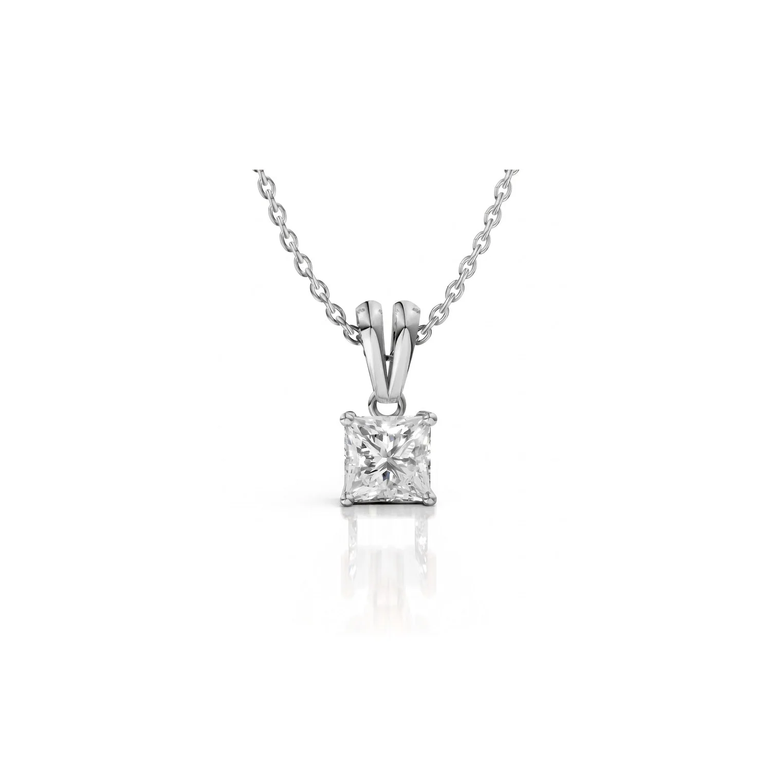 Princess Cut Moissanite Pendant Necklace, view 5 — House of Mina