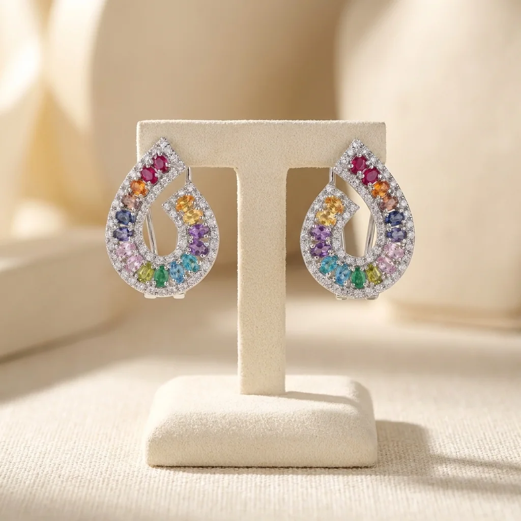 Rainbow Studs, view 3 — House of Mina