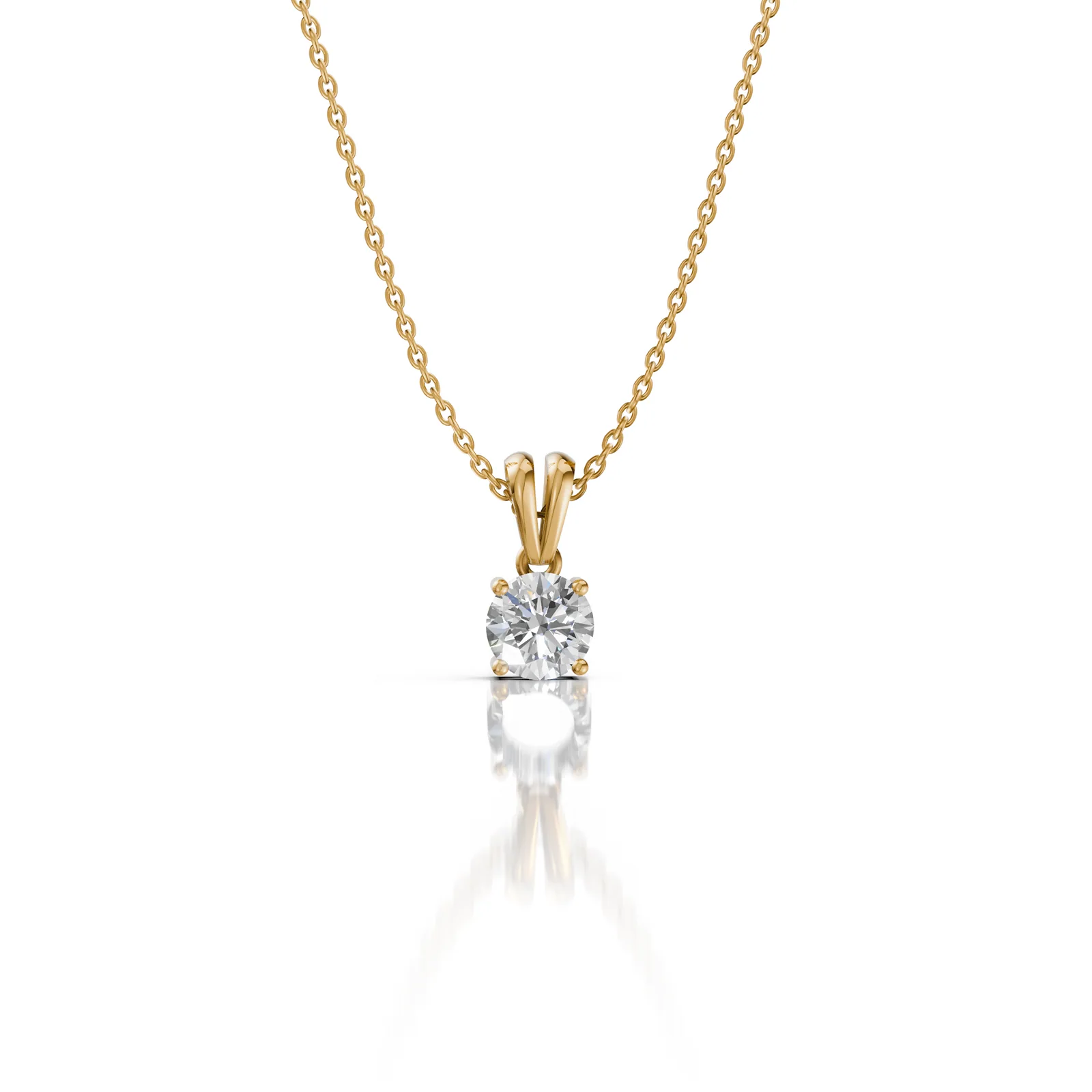 Round Moissanite Pendant Necklace, view 3 — House of Mina