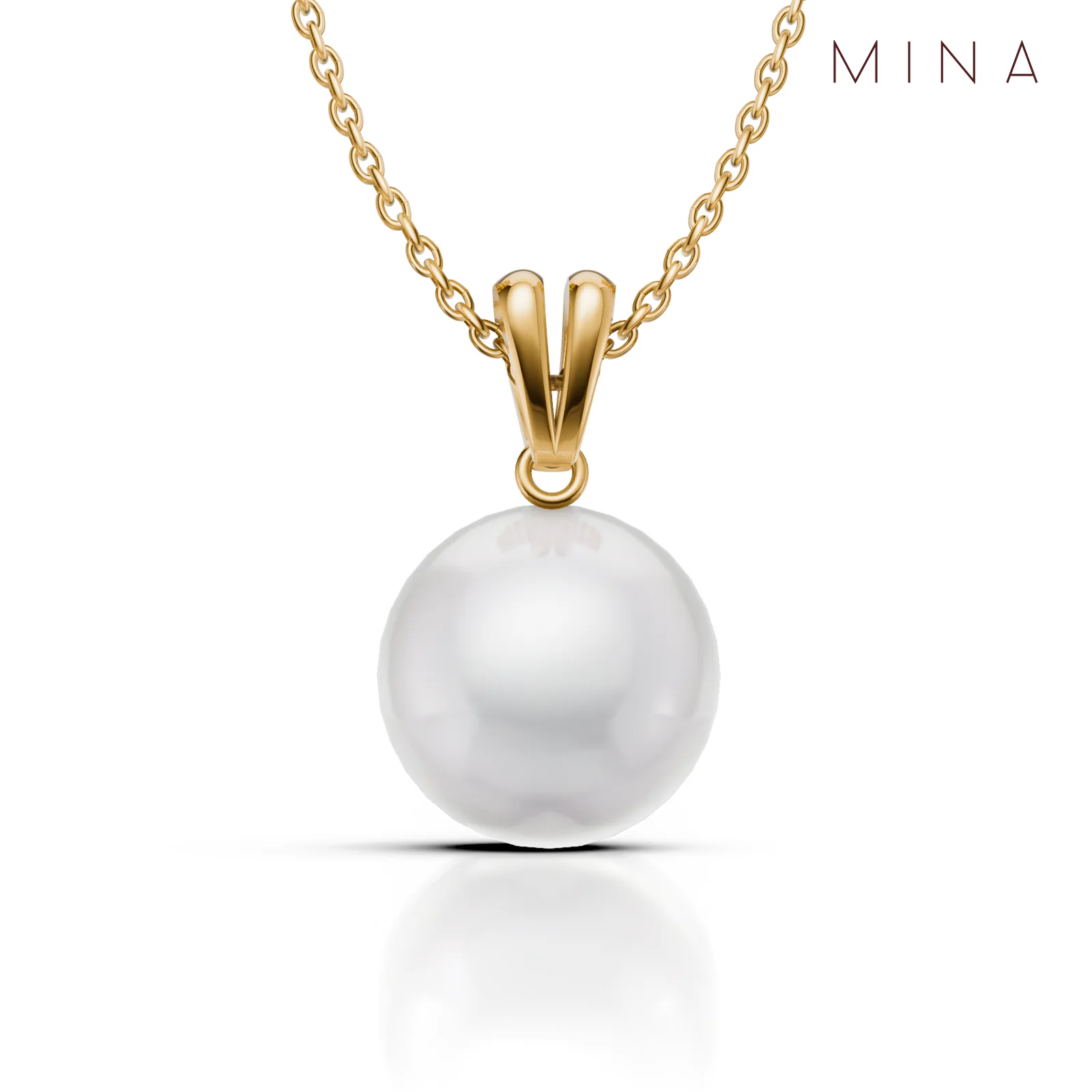 Round Pearl Pendant, view 1 — House of Mina