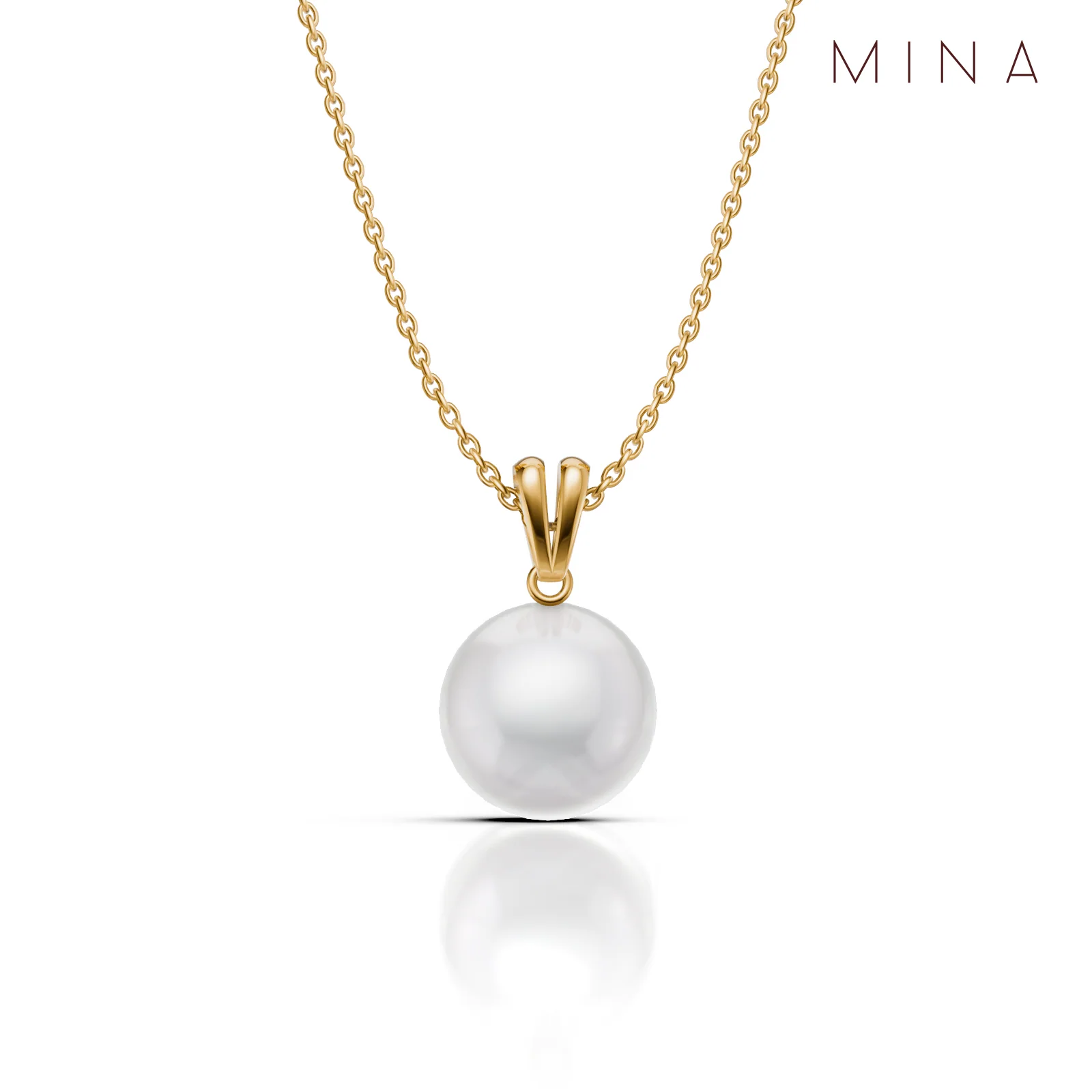 Round Pearl Pendant, view 3 — House of Mina
