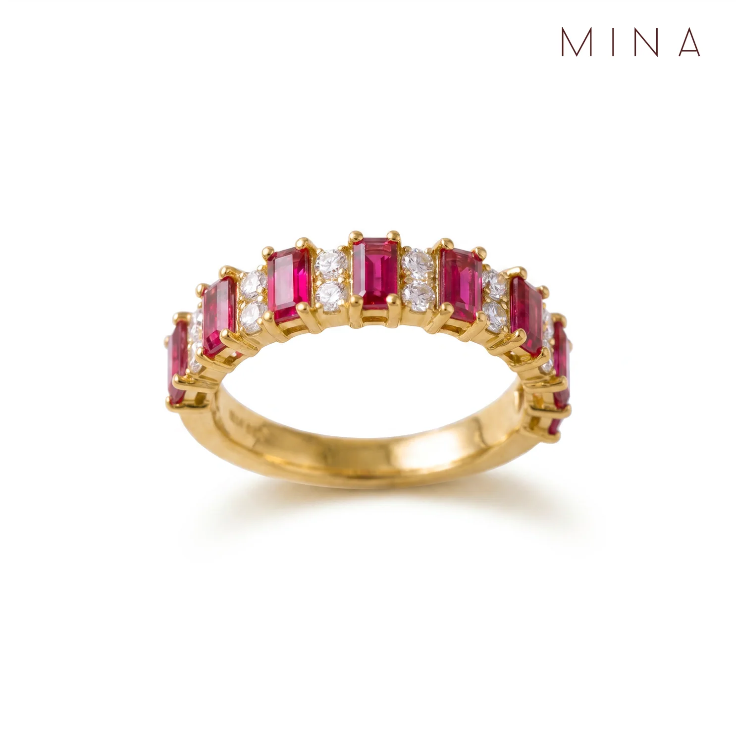 Ruby Baguette Ring, view 1 — House of Mina