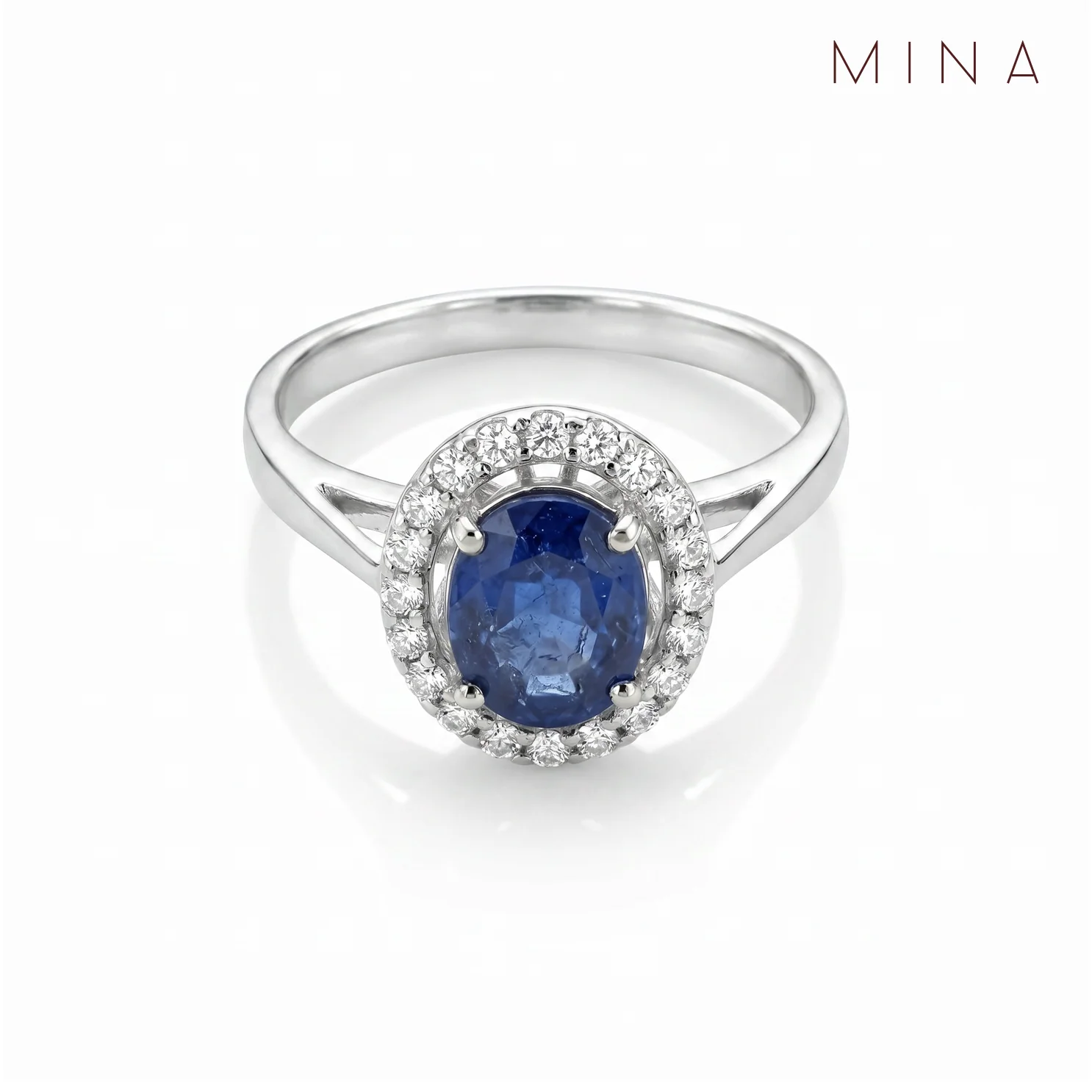 Safira Halo Ring, view 1 — House of Mina