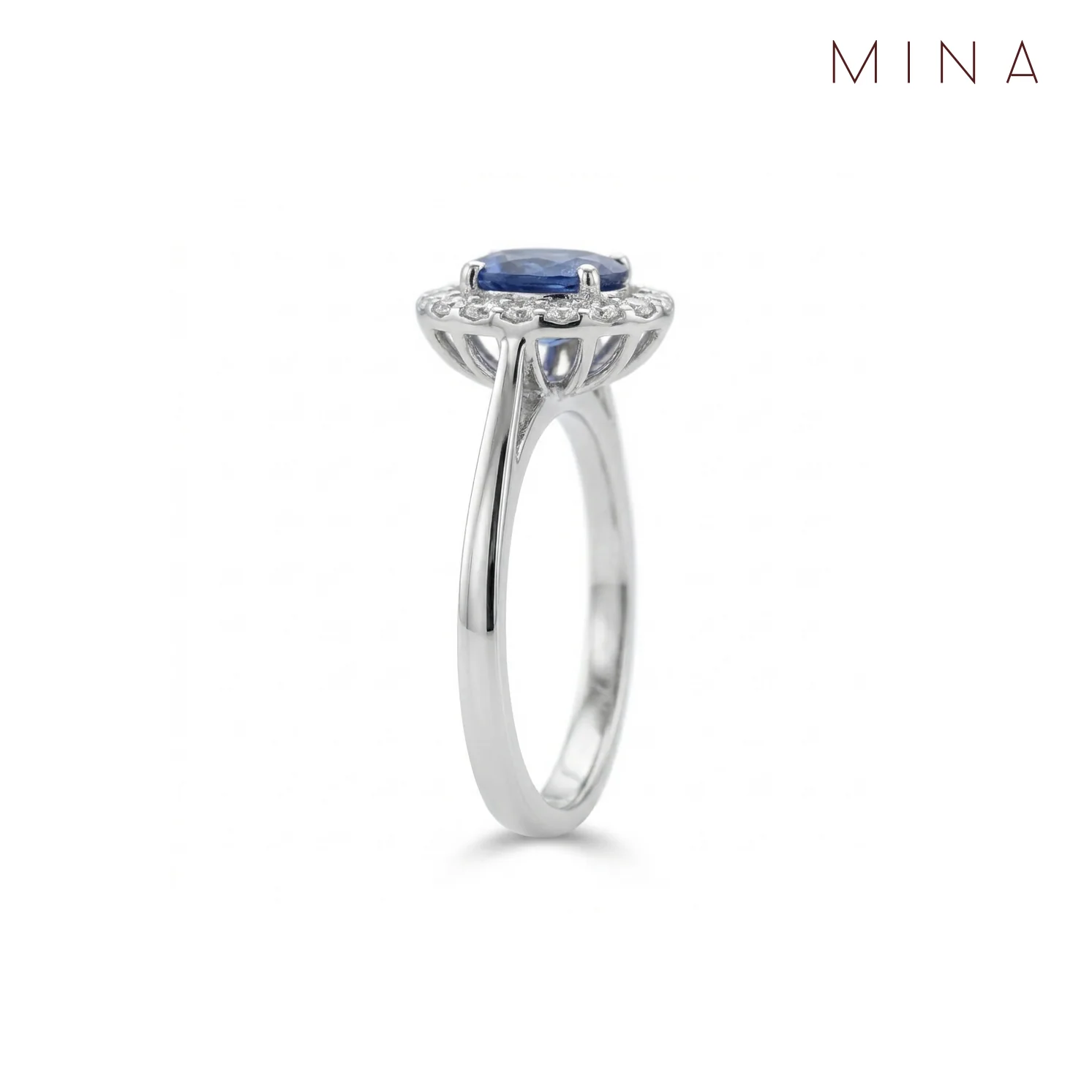Safira Halo Ring, view 3 — House of Mina