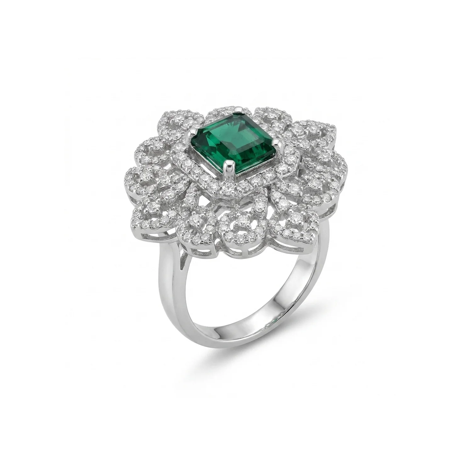 Emerald Filigree Cocktail Ring