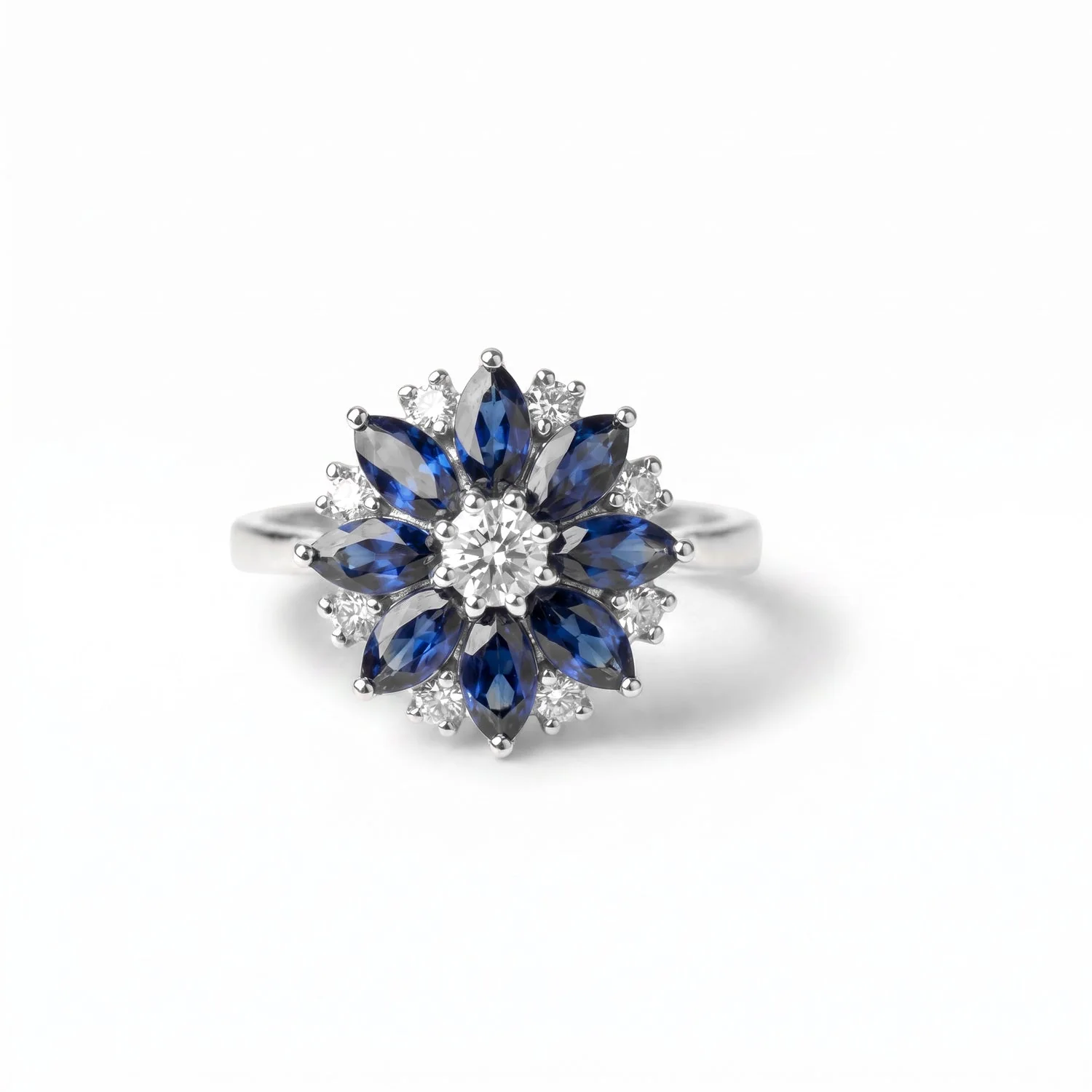 Sapphire Floral Cluster Ring, view 2 — House of Mina