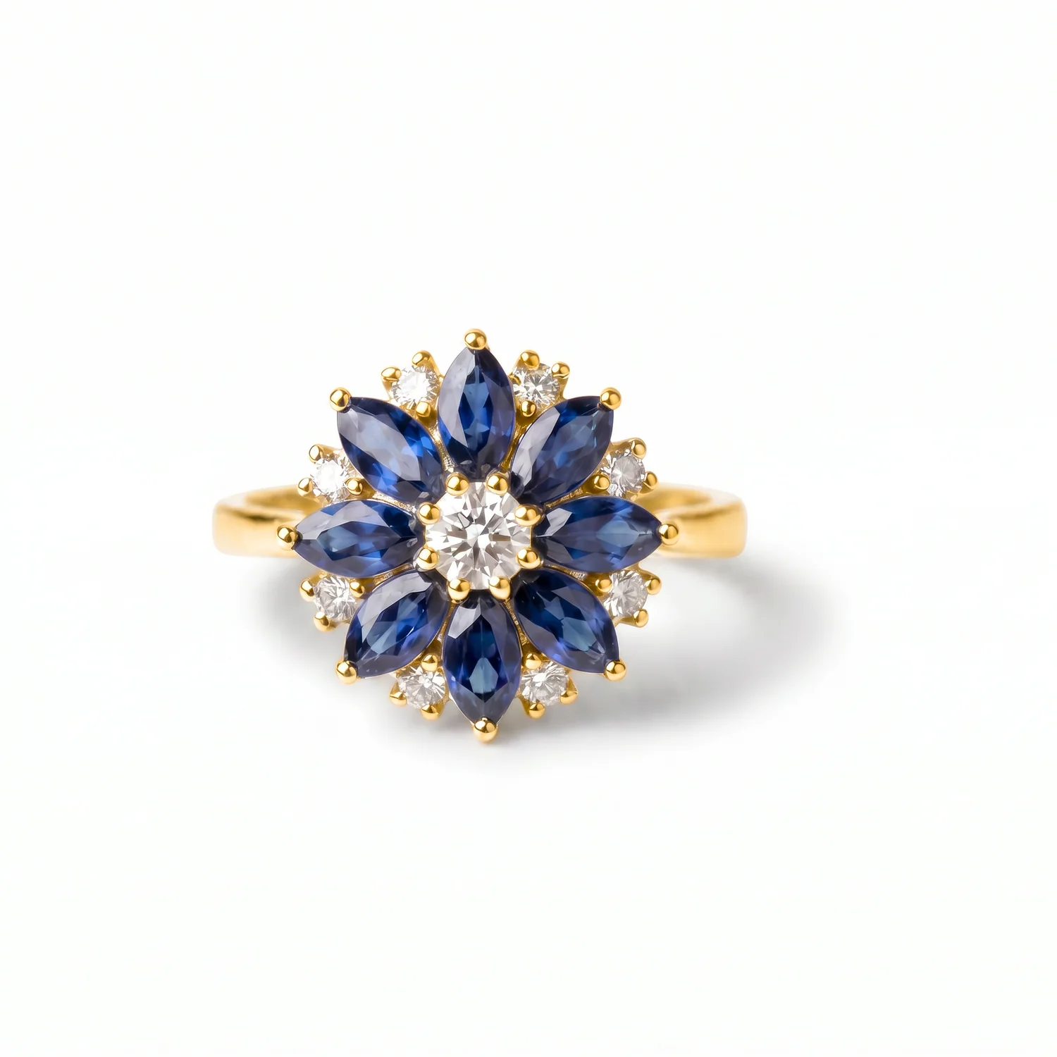 Sapphire Floral Cluster Ring, view 5 — House of Mina