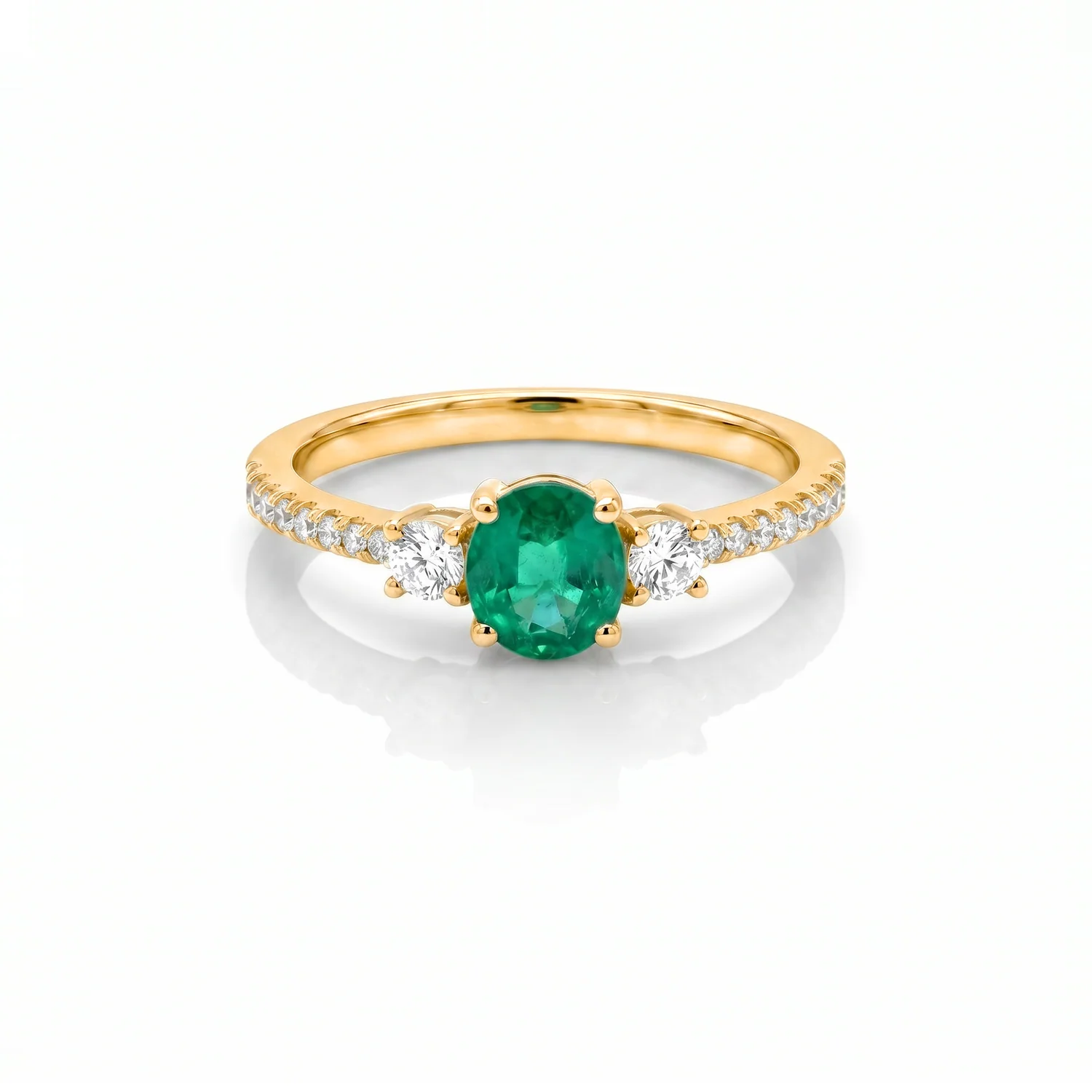 Seraphine Three-Stone Ring, view 5 — House of Mina