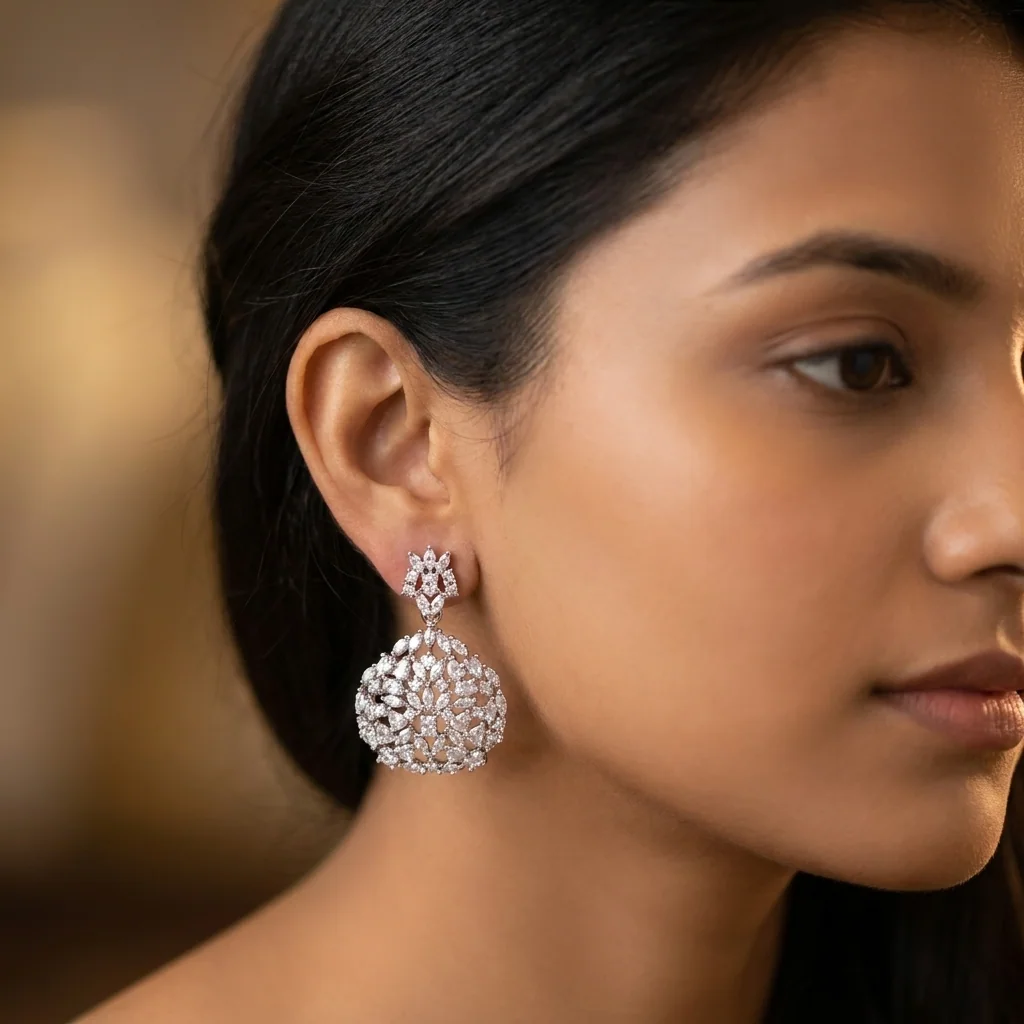 Chandelier Drop Earrings, view 4 — House of Mina