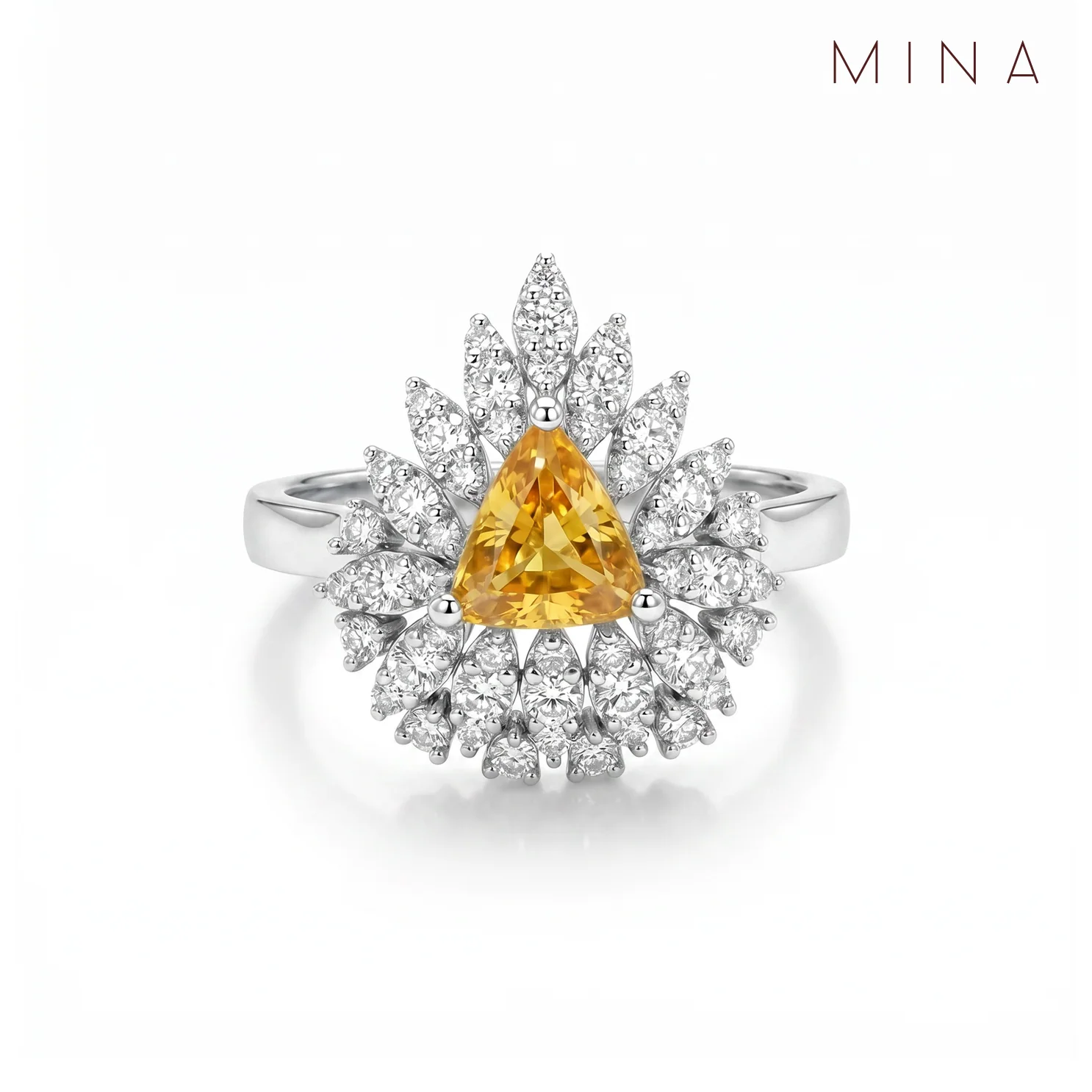 Solana Yellow Sapphire Ring, view 1 — House of Mina