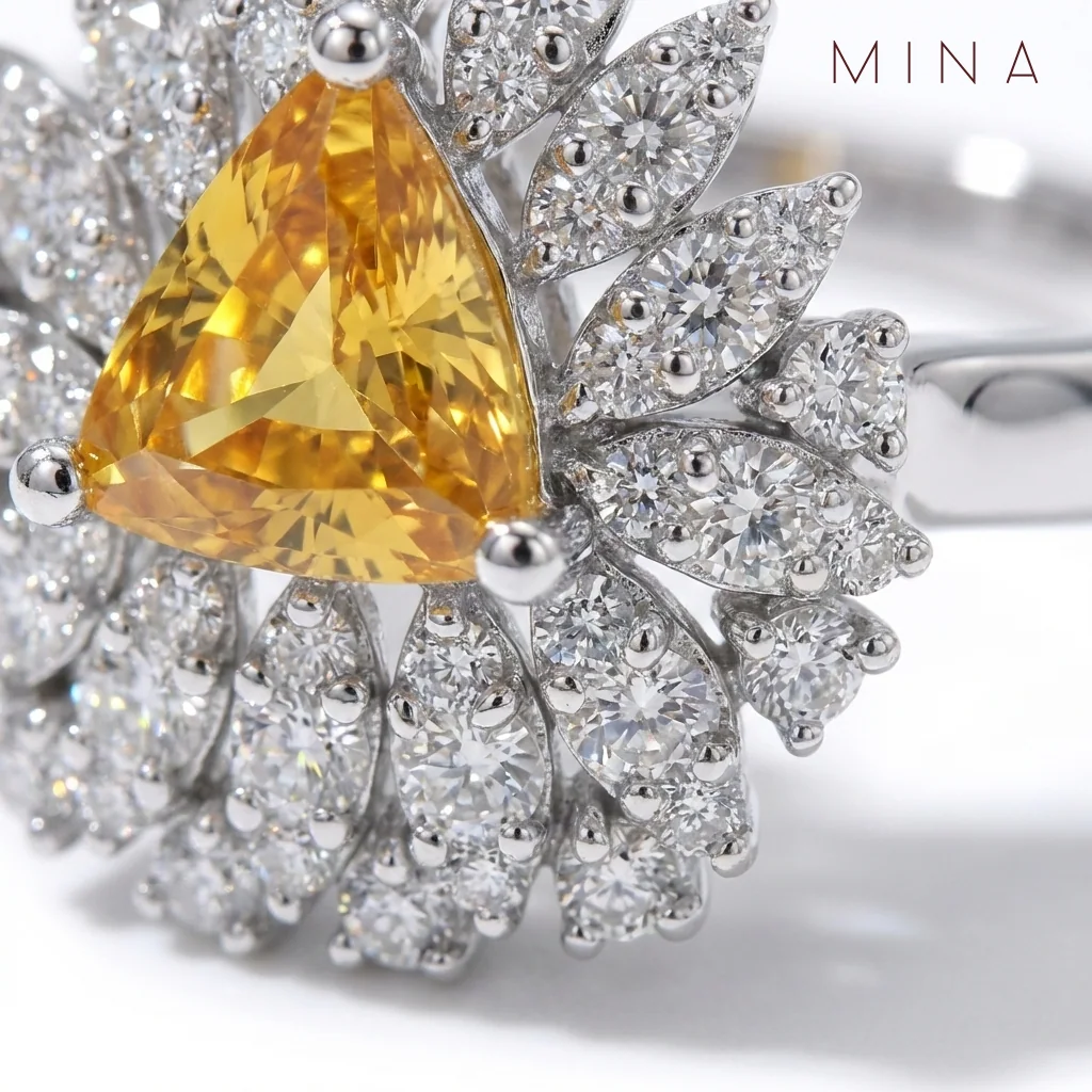 Solana Yellow Sapphire Ring, view 2 — House of Mina