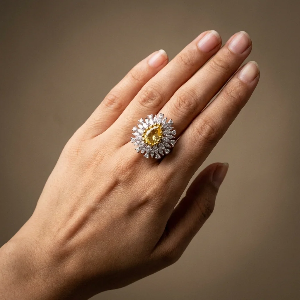 Solara Sapphire Ring, view 4 — House of Mina