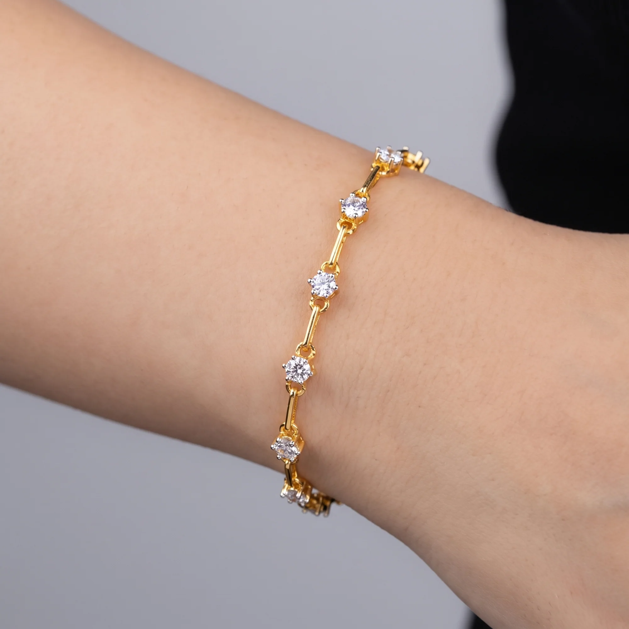 Soleil Tennis Bracelet, view 3 — House of Mina
