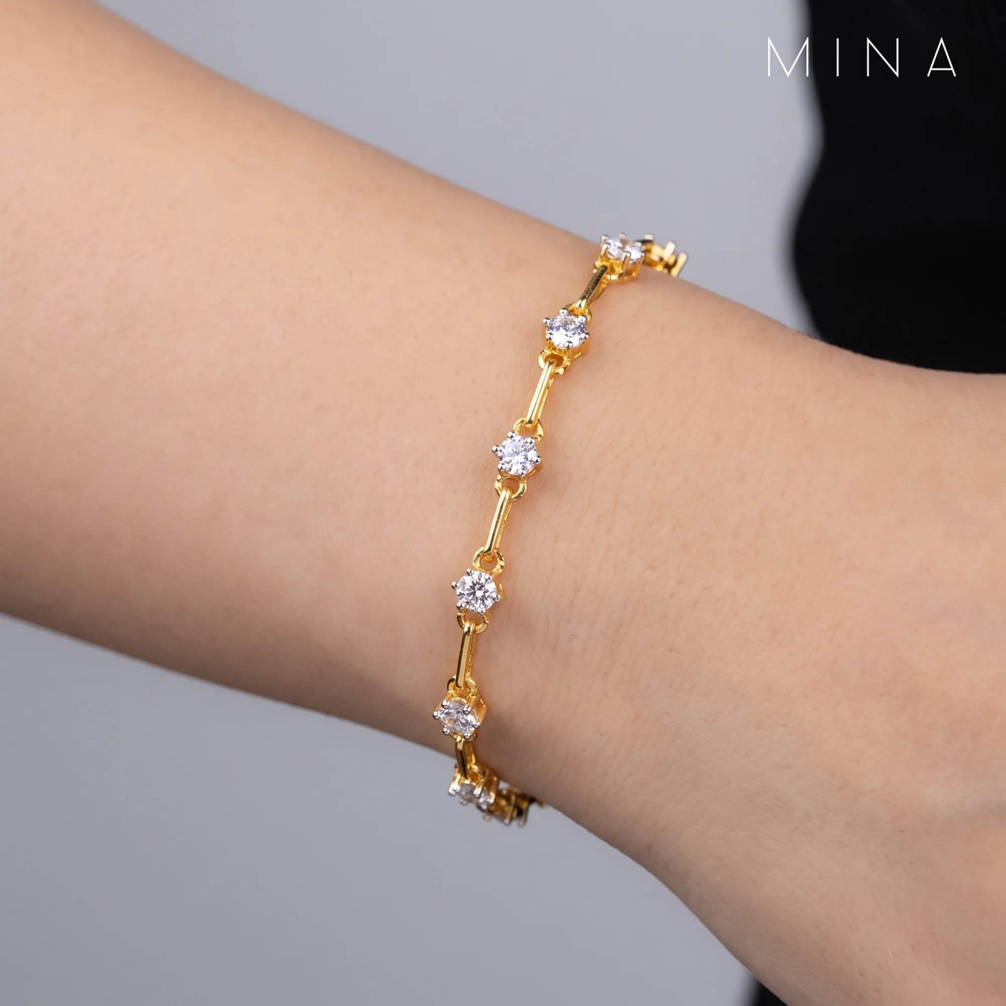 Soleil Tennis Bracelet, view 3 — House of Mina