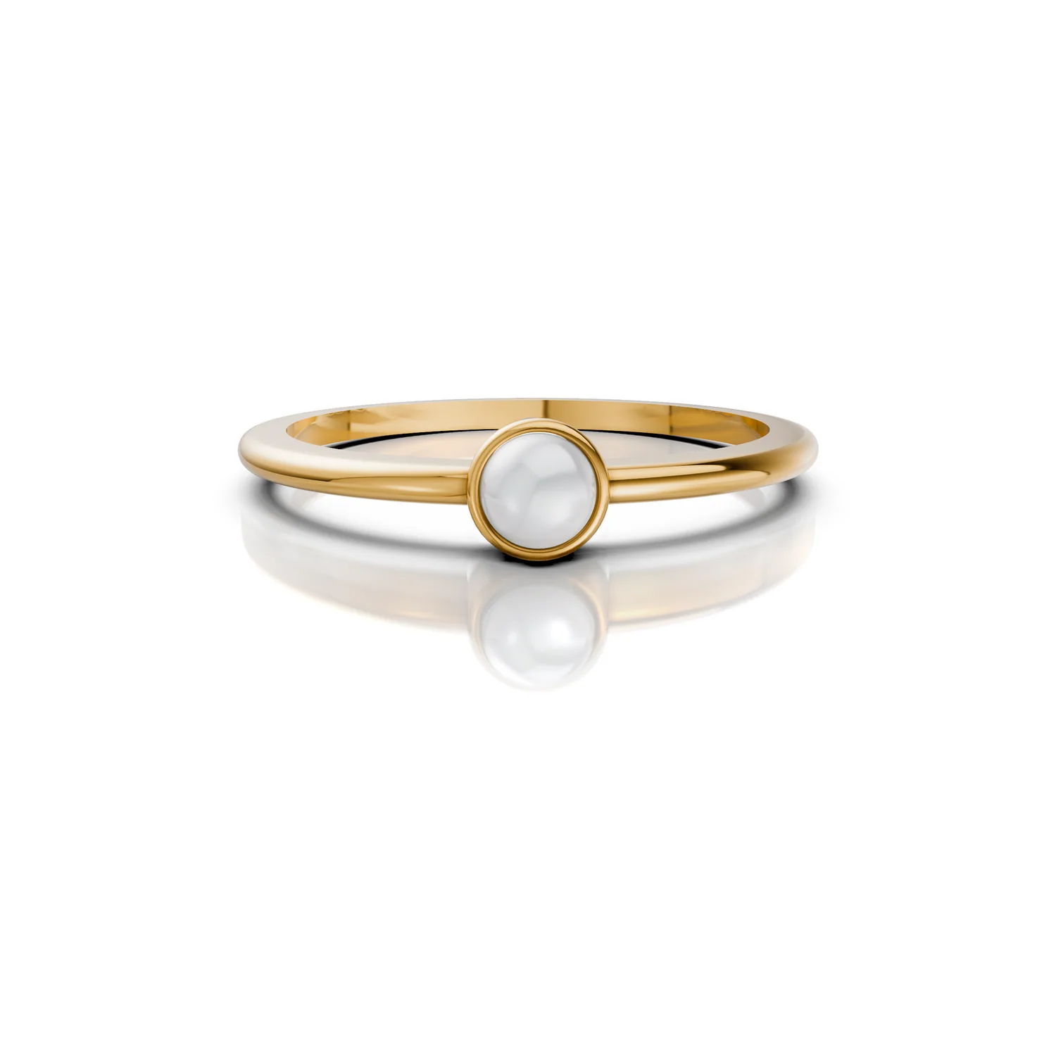 Solitaire Pearl Ring, view 3 — House of Mina