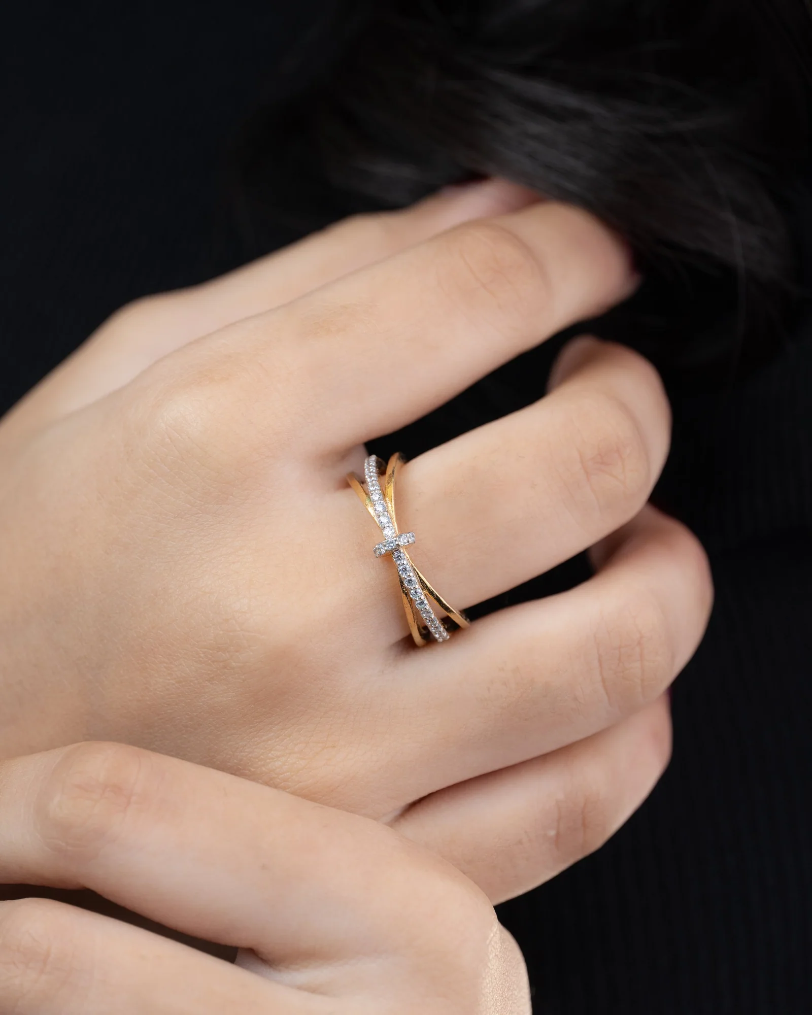 Solstice Cross Ring, view 2 — House of Mina