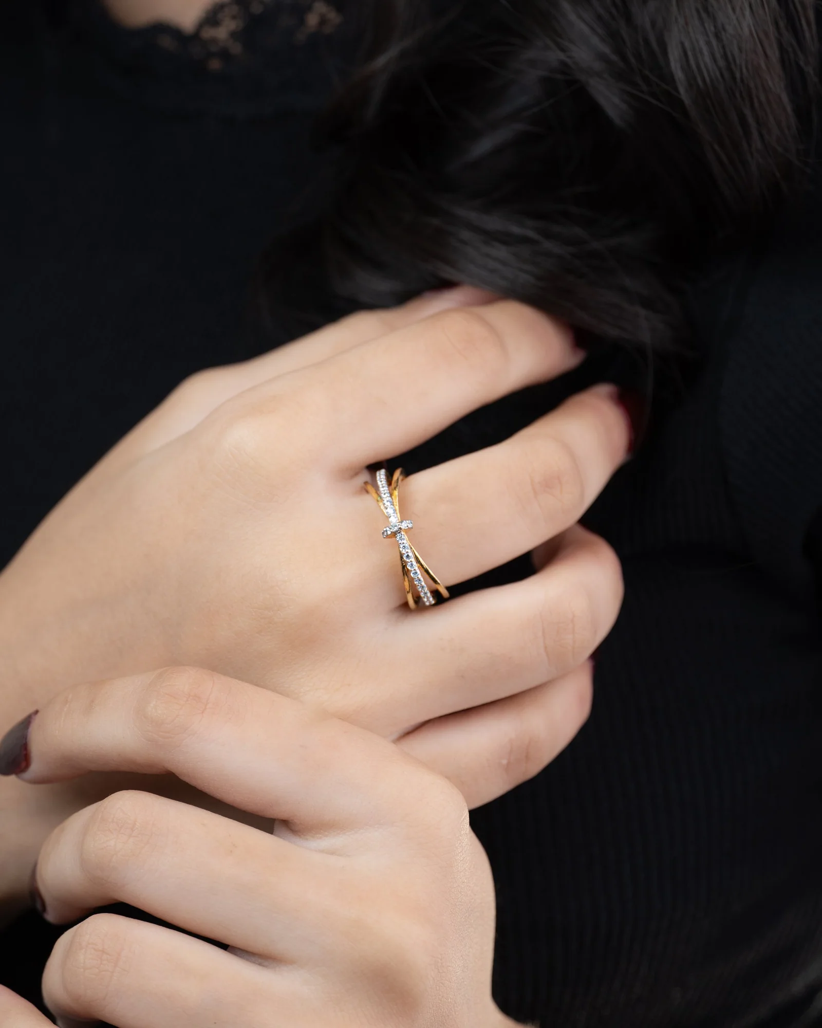 Solstice Cross Ring, view 3 — House of Mina