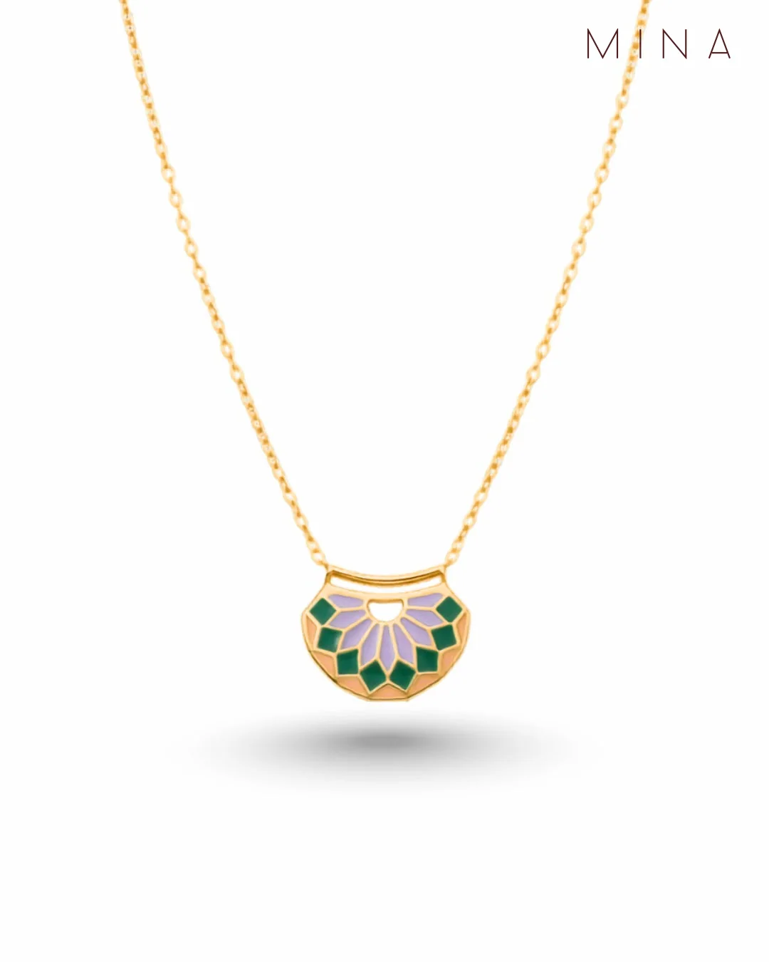 Sundial Pendants Geometric Enamel, view 1 — House of Mina