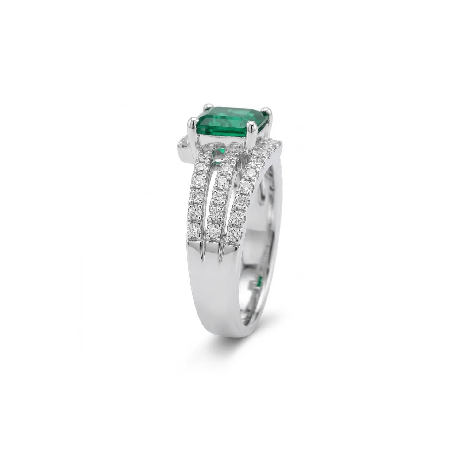 Sylvia Emerald Ring, view 3 — House of Mina