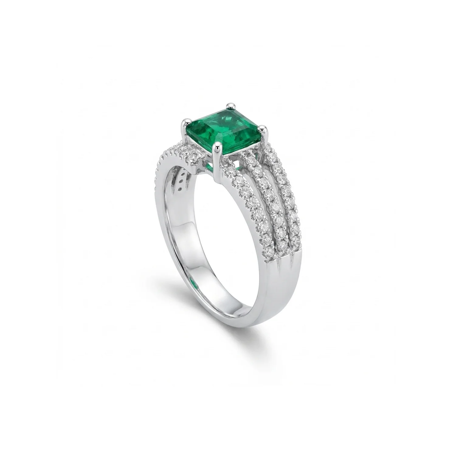 Sylvia Emerald Ring, view 5 — House of Mina