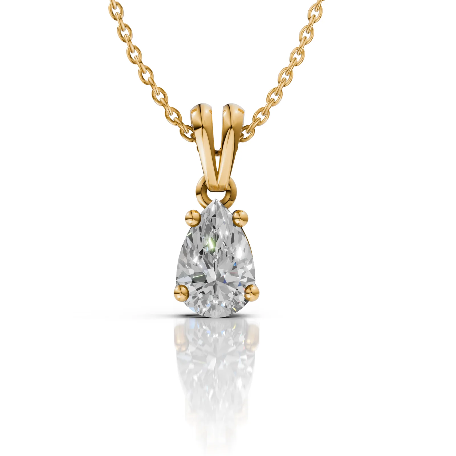 Tear Drop Moissanite Pendant Necklace, view 1 — House of Mina