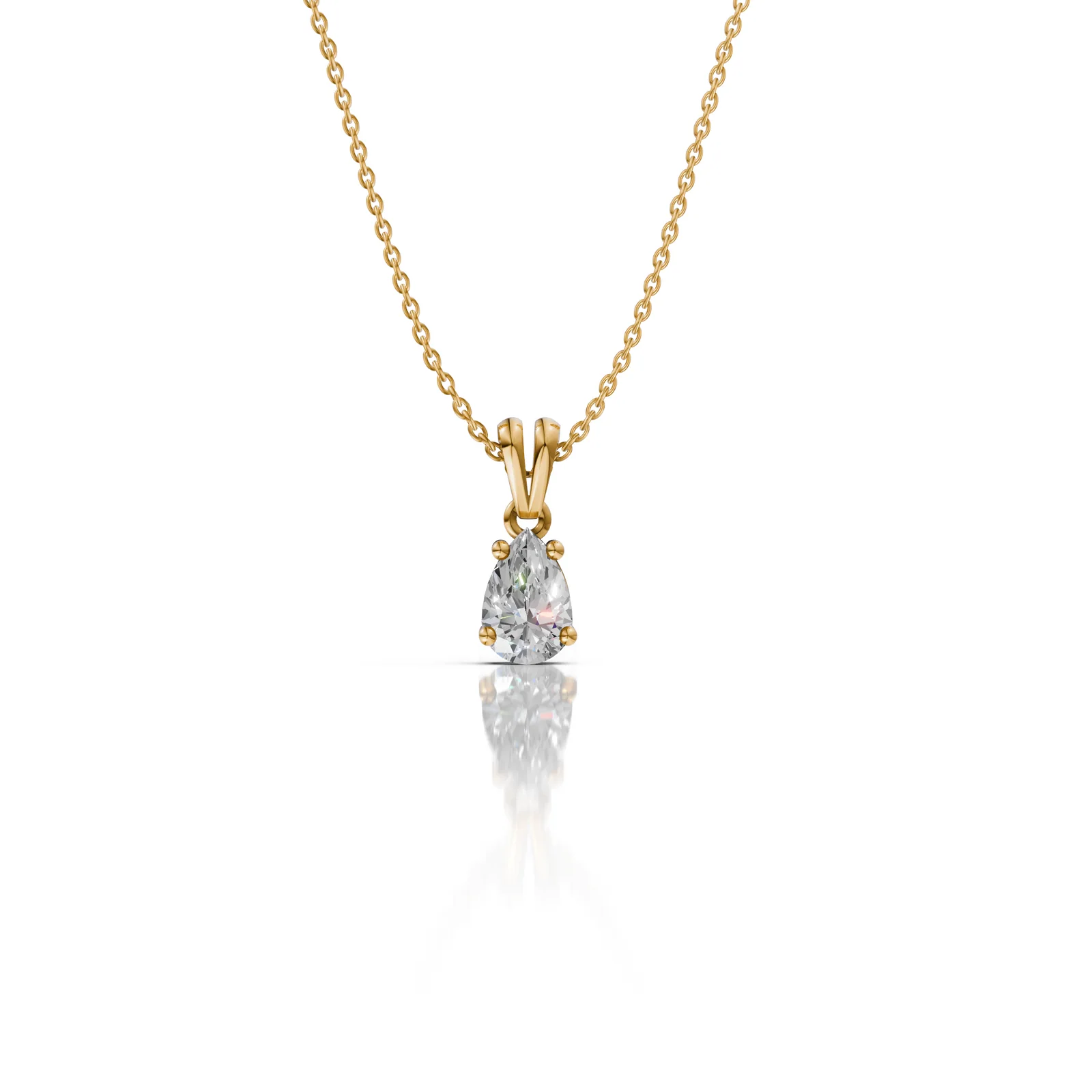 Tear Drop Moissanite Pendant Necklace, view 3 — House of Mina