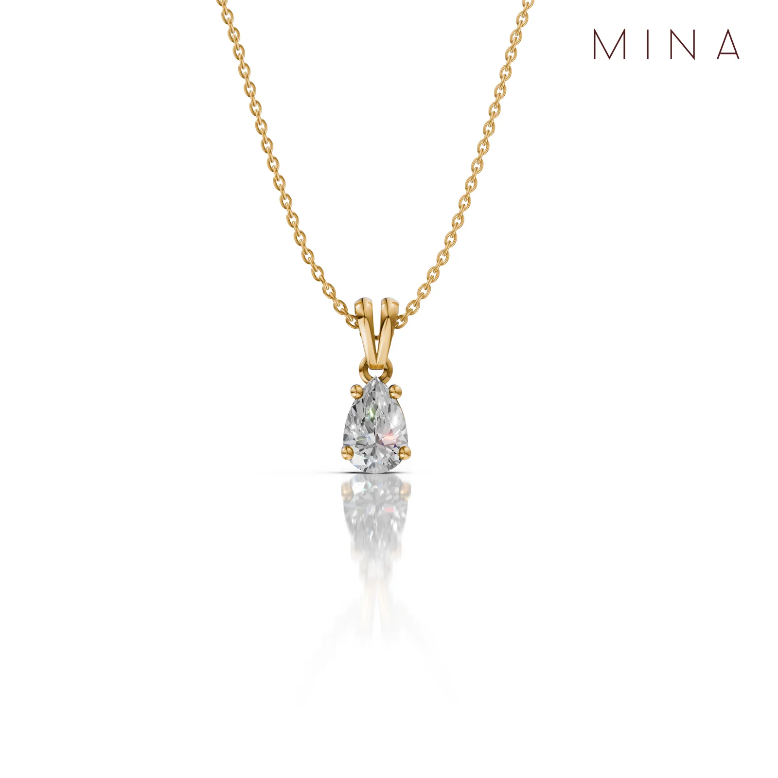 Tear Drop Moissanite Pendant Necklace, view 3 — House of Mina