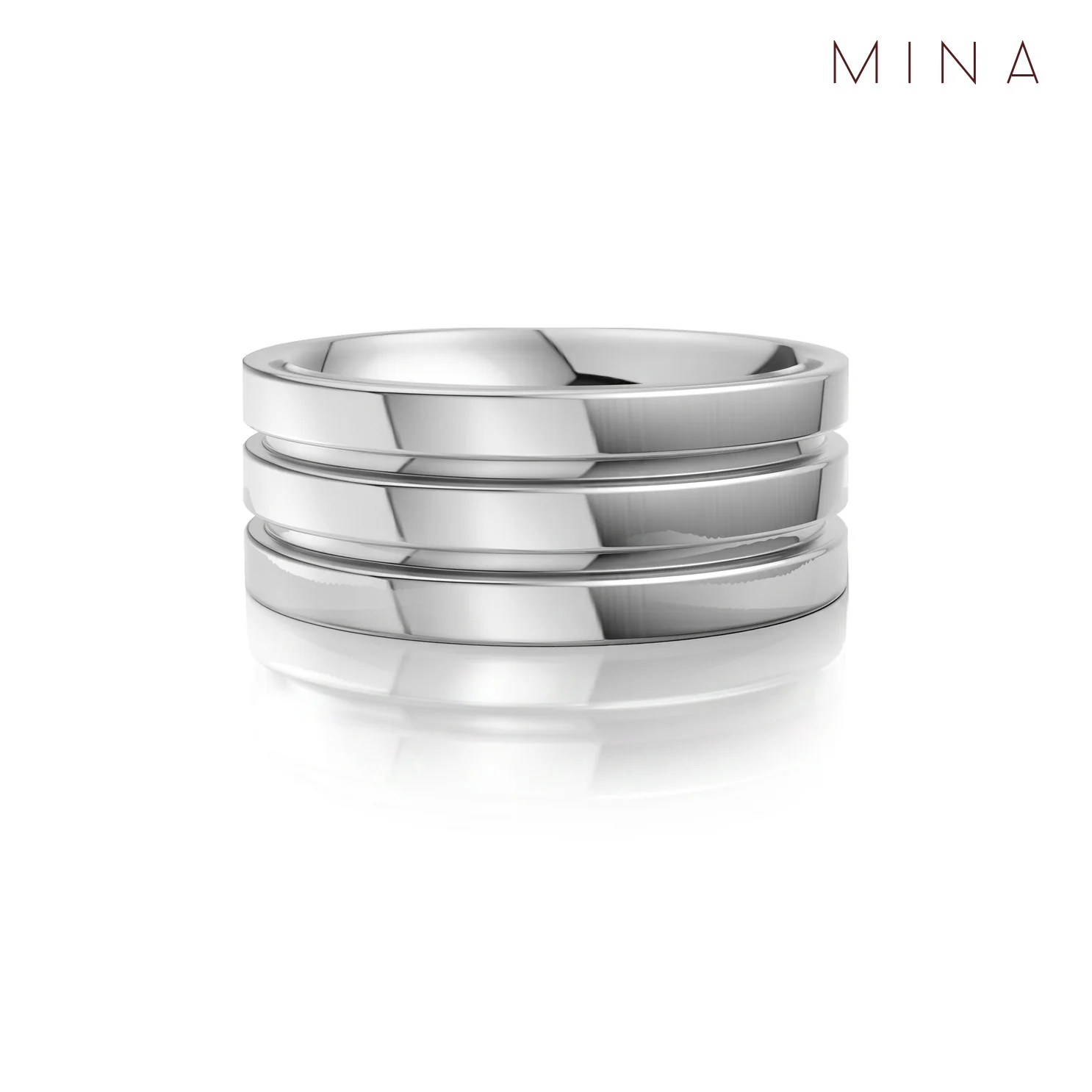 Tri-Channel Ring, view 1 — House of Mina