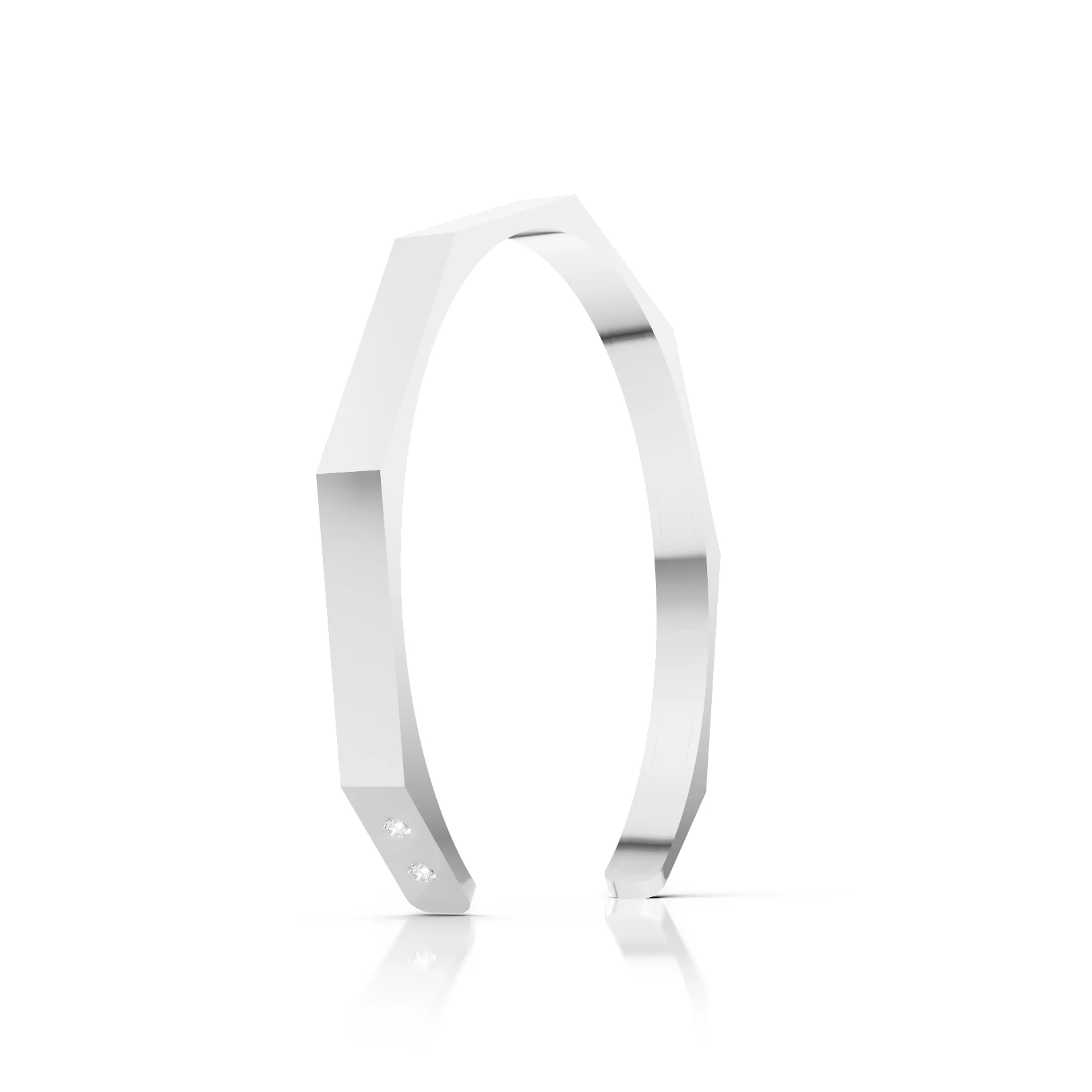 Zobi - Men's Silver Cuff, view 2 — House of Mina