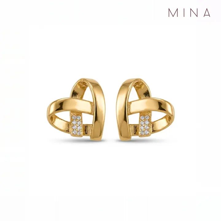 Cross-Heart Studs — Studs, House of Mina