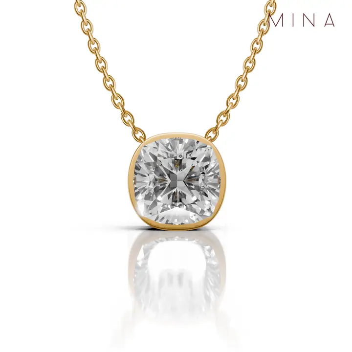 Cushion Cut Moissanite Pendant Necklace — Pendants, House of Mina