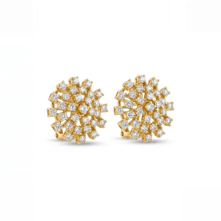 Dahlia Starburst Cluster Studs — Earrings, House of Mina