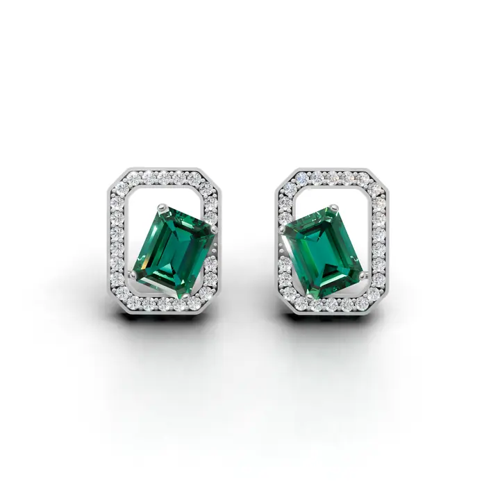 Elara Emerald Studs — Studs, House of Mina