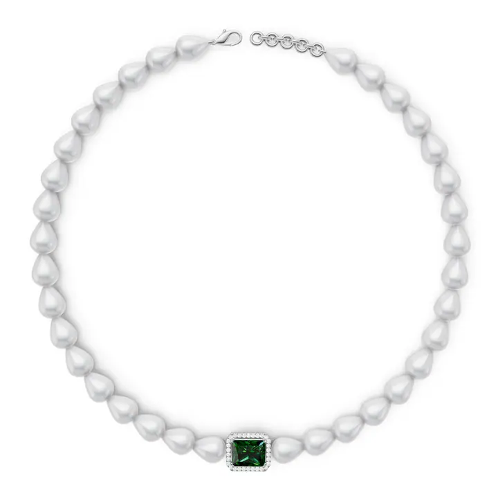 Pearl & Emerald Embrace — Everyday Necklaces, House of Mina