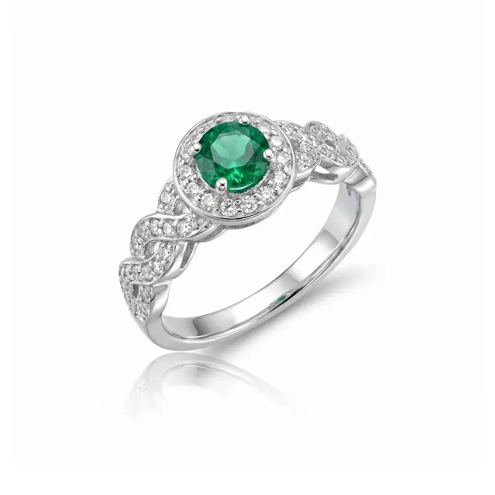 Ginevra Round Halo Ring — Rings & Bands, House of Mina