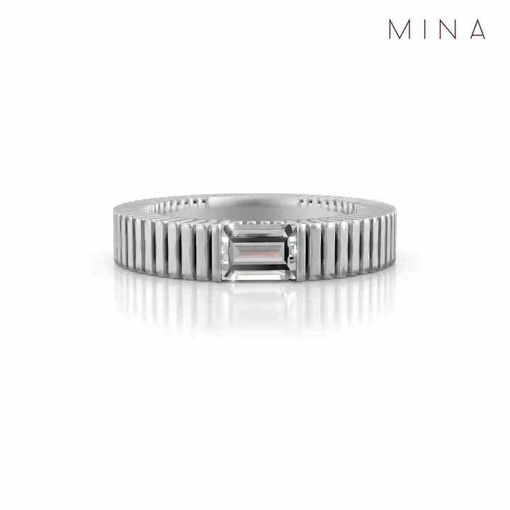 Grooved Baguette Band — Men's Rings, House of Mina